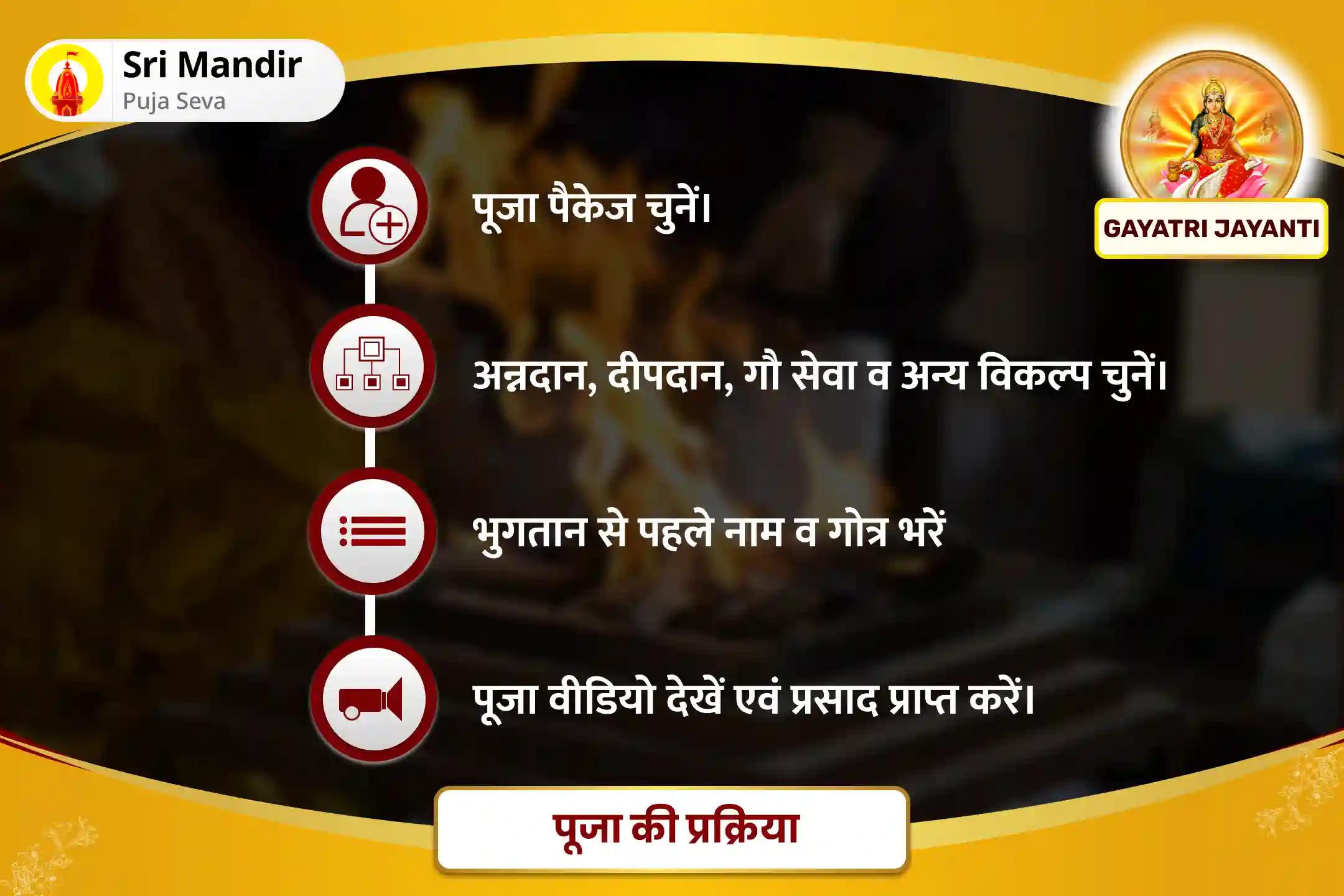 अच्छे स्वास्थ्य, तनाव एवं दैनिक जीवन से जुड़े रोगों से राहत पाने के लिए गायत्री जयंती विशेष ब्रह्म मुहूर्त 51000 गायत्री मंत्र जाप एवं गौ सेवा   