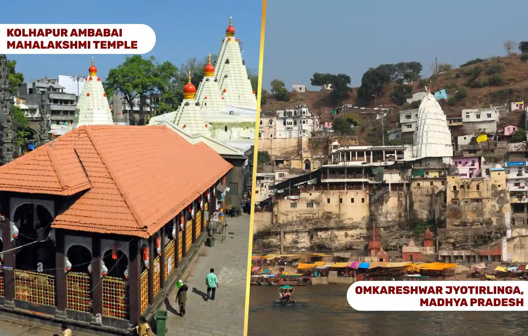 Shri Omkareshwar Jyotirlinga Temple and Shaktipeeth Maa Mahalaxmi Ambabai Temple, Khandwa, Kolhapur