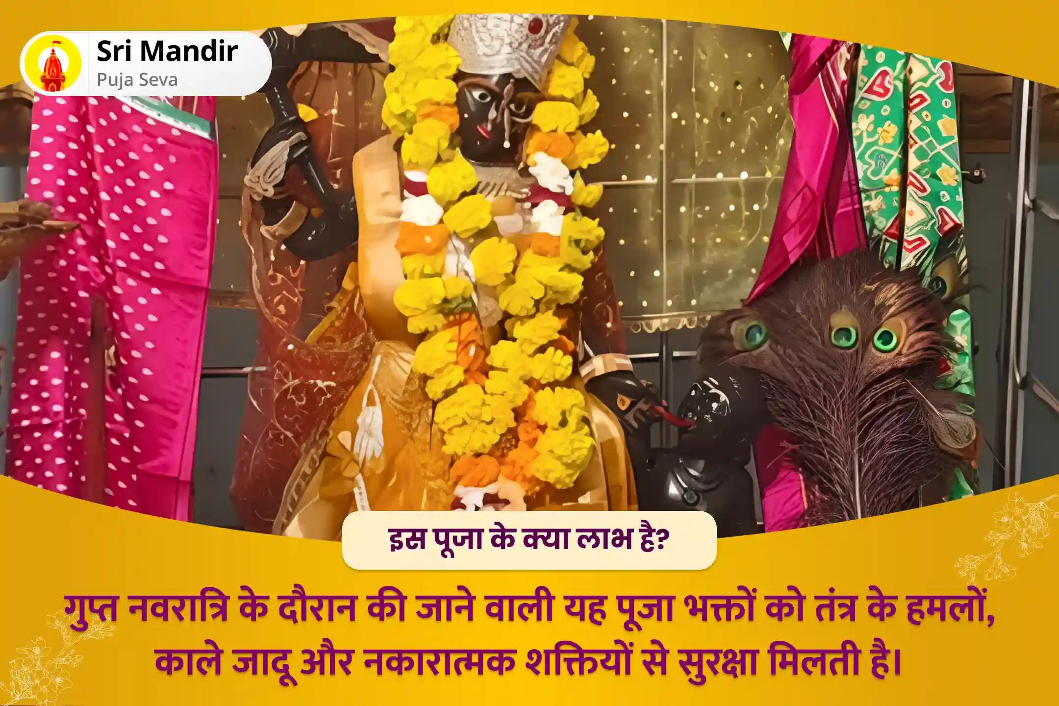 तंत्र हमले, काले जादू एवं नकारात्मक शक्तियों से मुक्ति के लिए गुप्त नवरात्रि षष्ठी विशेष बगलामुखी-प्रत्यंगिरा कवच पाठ: 1,25,000 बगलामुखी मूल मंत्र जाप और हवन