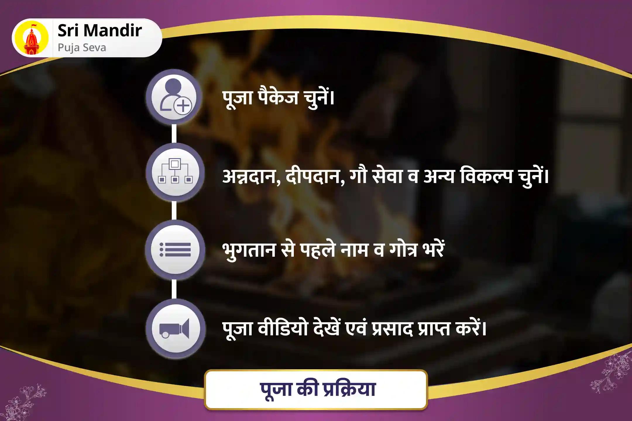 असाध्य रोगों से मुक्ति, बुरे प्रभावों एवं नकारात्मक ऊर्जा से सुरक्षा के लिए काशी सोमवार विशेष 11,000 महामृत्युंजय जाप एवं गिलोय और पंचामृत अभिषेक