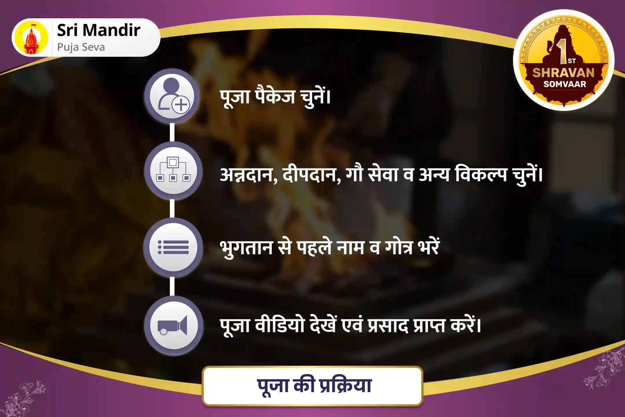 सभी मनोकामनाओं की पूर्ति एवं आर्थिक स्थिरता के लिए ज्योतिर्लिंग श्रावण सोमवार विशेष ओंकारेश्वर रुद्राभिषेक