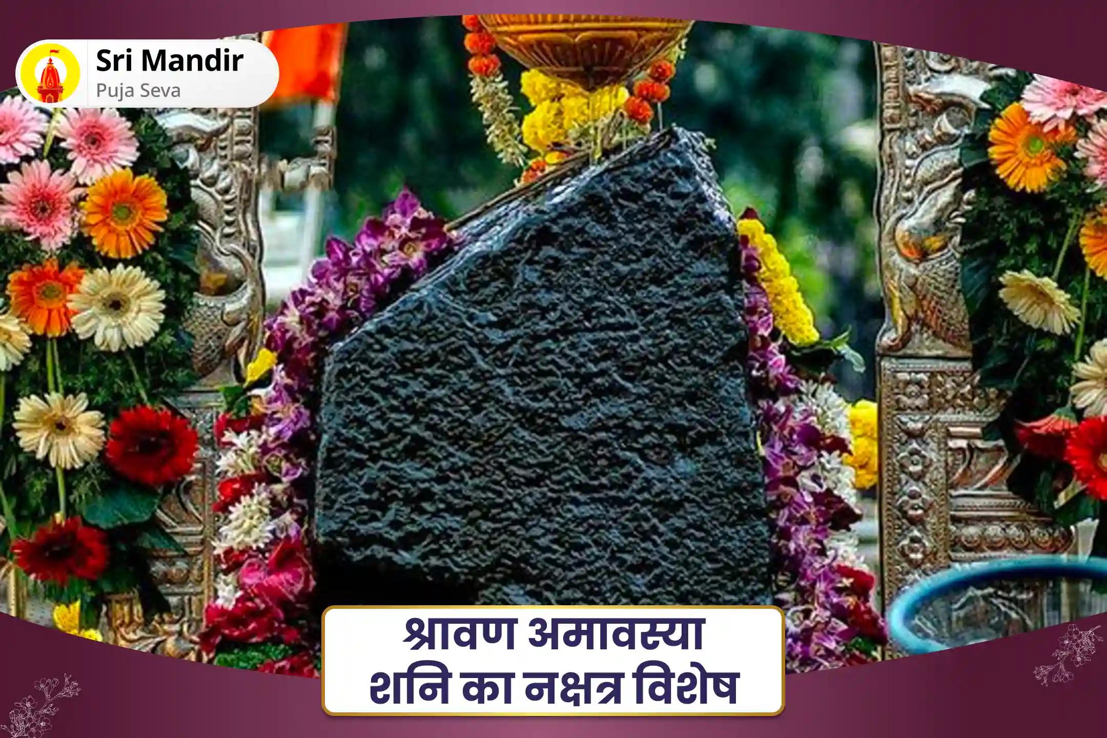 जीवन की चुनौतियों एवं बाधाओं से राहत का आशीष पाने के लिए श्रावण अमावस्या - शनि का नक्षत्र विशेष शनि साढ़े साती पीड़ा, महादशा शांति महापूजा और शनि तिल तेल अभिषेक