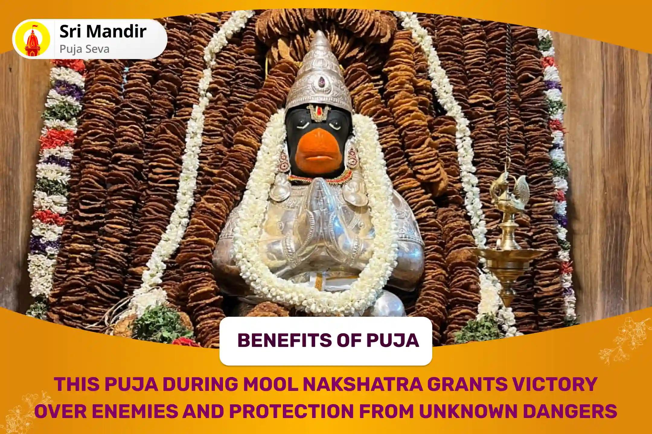 Mool Nakshtra Hanuman Special shatru Sanghara Anjaneya Homa and Phala Alankara Pujan for Blessings of Victory over Enemies and Unknown Dangers in Life