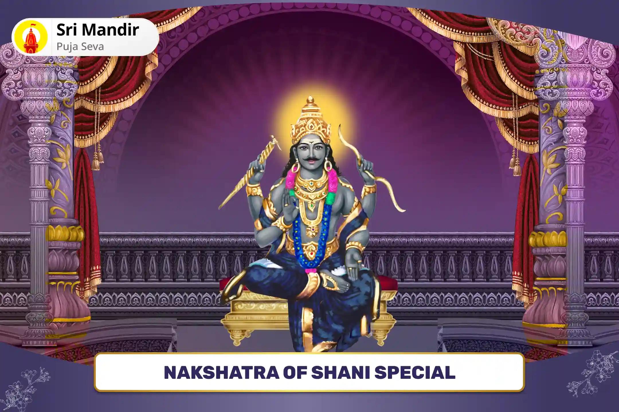 Nakshatra of Shani Special Shani Shodashopachara Puja, Til Tel Abhishek and Vajra Panjarika Kavach Yagya for Blessings of Good Health and Protection from Accidents and Enemies