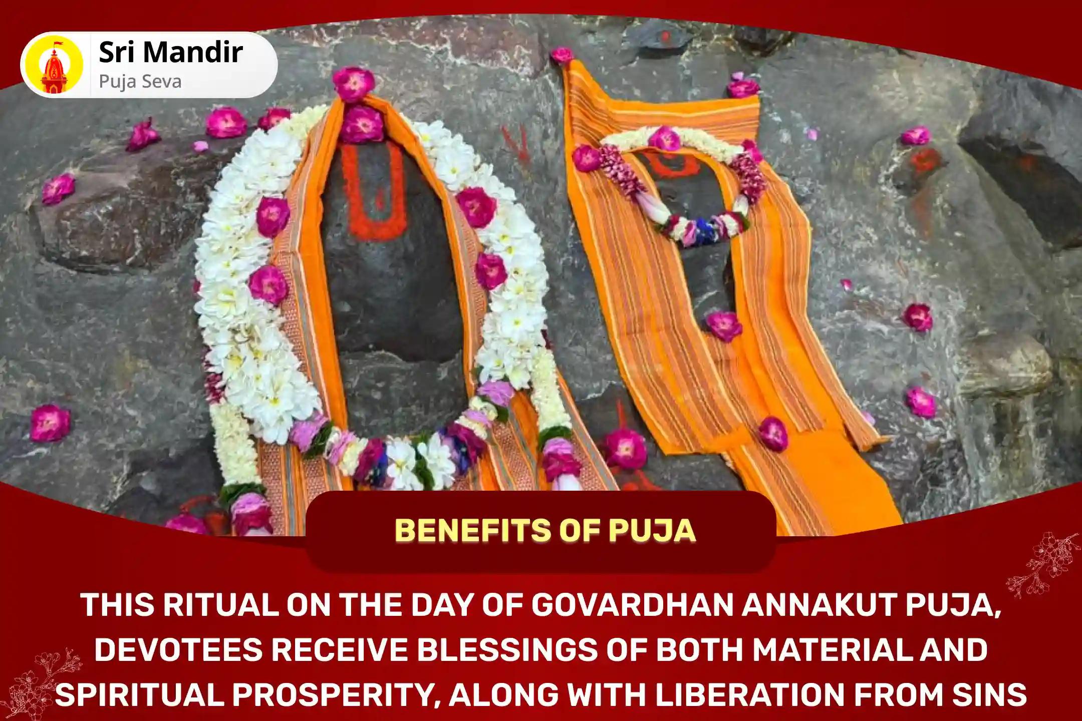 Govardhan Annakut Puja Mathura Special 56 Bhog Arpan, 5600 Tulsi Archana Puja, and Anna Daan For Blessing of Material and Spiritual Prosperity and Liberation from Sins