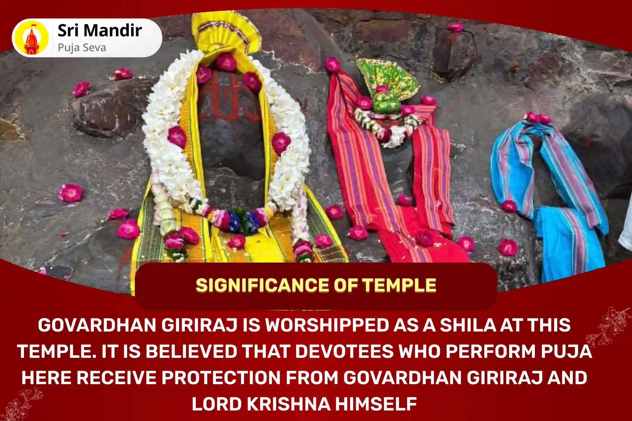 Govardhan Annakut Puja Mathura Special 56 Bhog Arpan, 5600 Tulsi Archana Puja, and Anna Daan For Blessing of Material and Spiritual Prosperity and Liberation from Sins