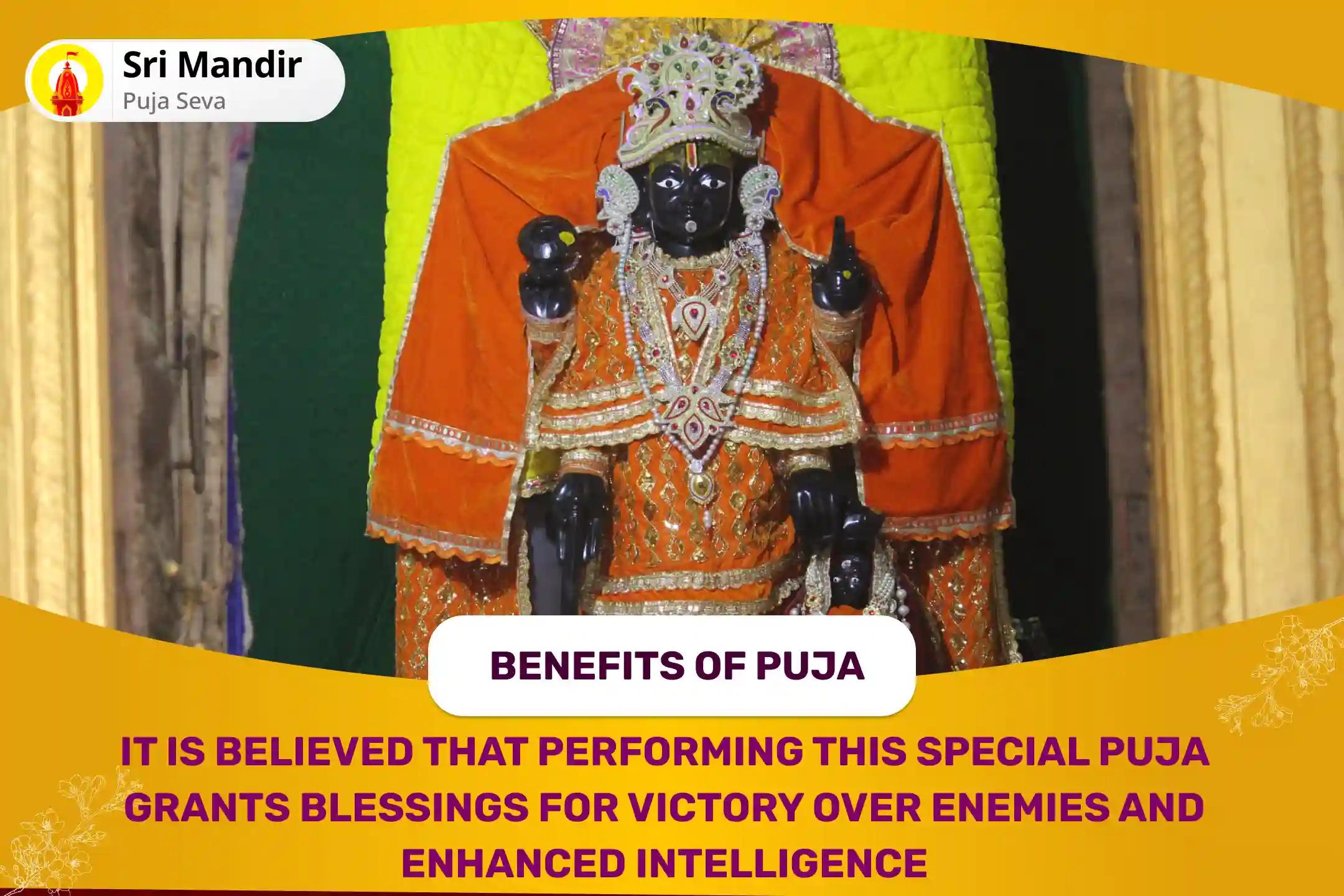 Kans Vadh Vrindavan Special Krishna Dwadash Naam Stotra Path and Shatru Vinashak Havan for Blessing of Enhanced Wit to attain Victory over Enemies