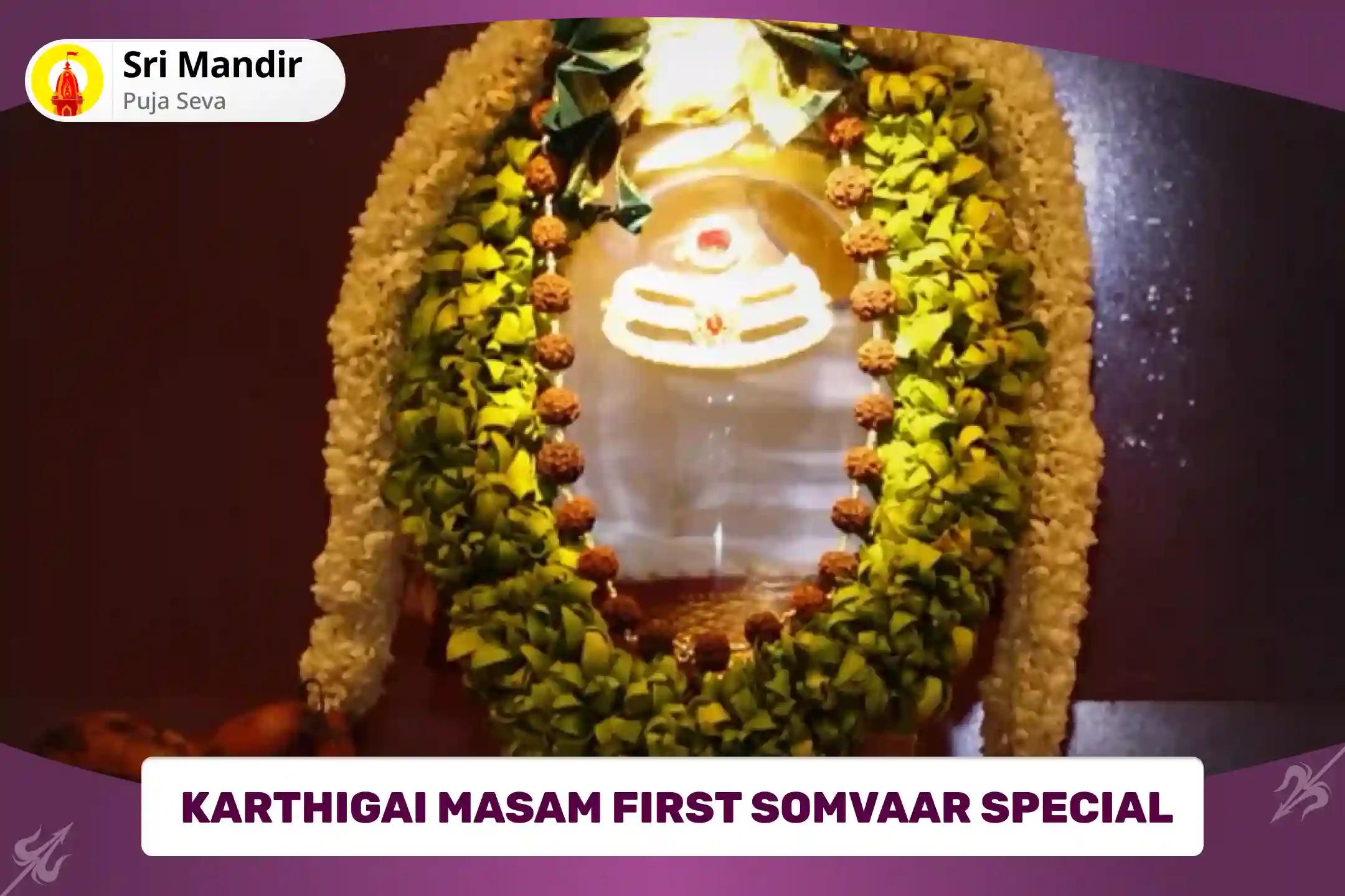 Karthigai Masam First Somvaar Special 108 Shankh Sphatika Lingam Shiv Rudrabhishek and 11,000 Shiv Rudra Mantra Jaap for Blessings to Dispel Negativity from Body, Mind and Environment