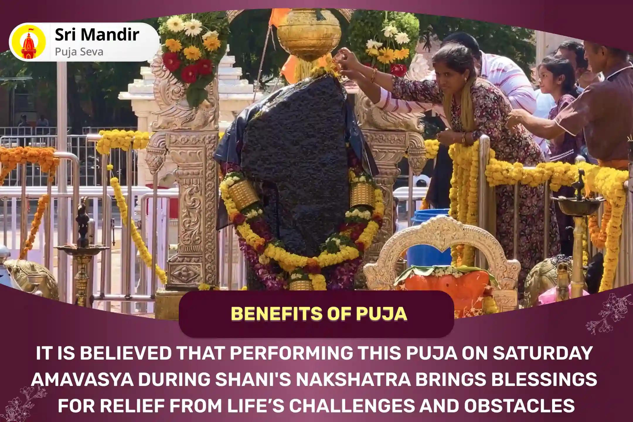 Last Shani Amavasya of the Year Special Shani Saade Saati Peeda Shanti Mahapuja, Shani Til Tel Abhishek and Mahadasha Shanti Mahapuja for Overcoming Challenges and Adversities in Life