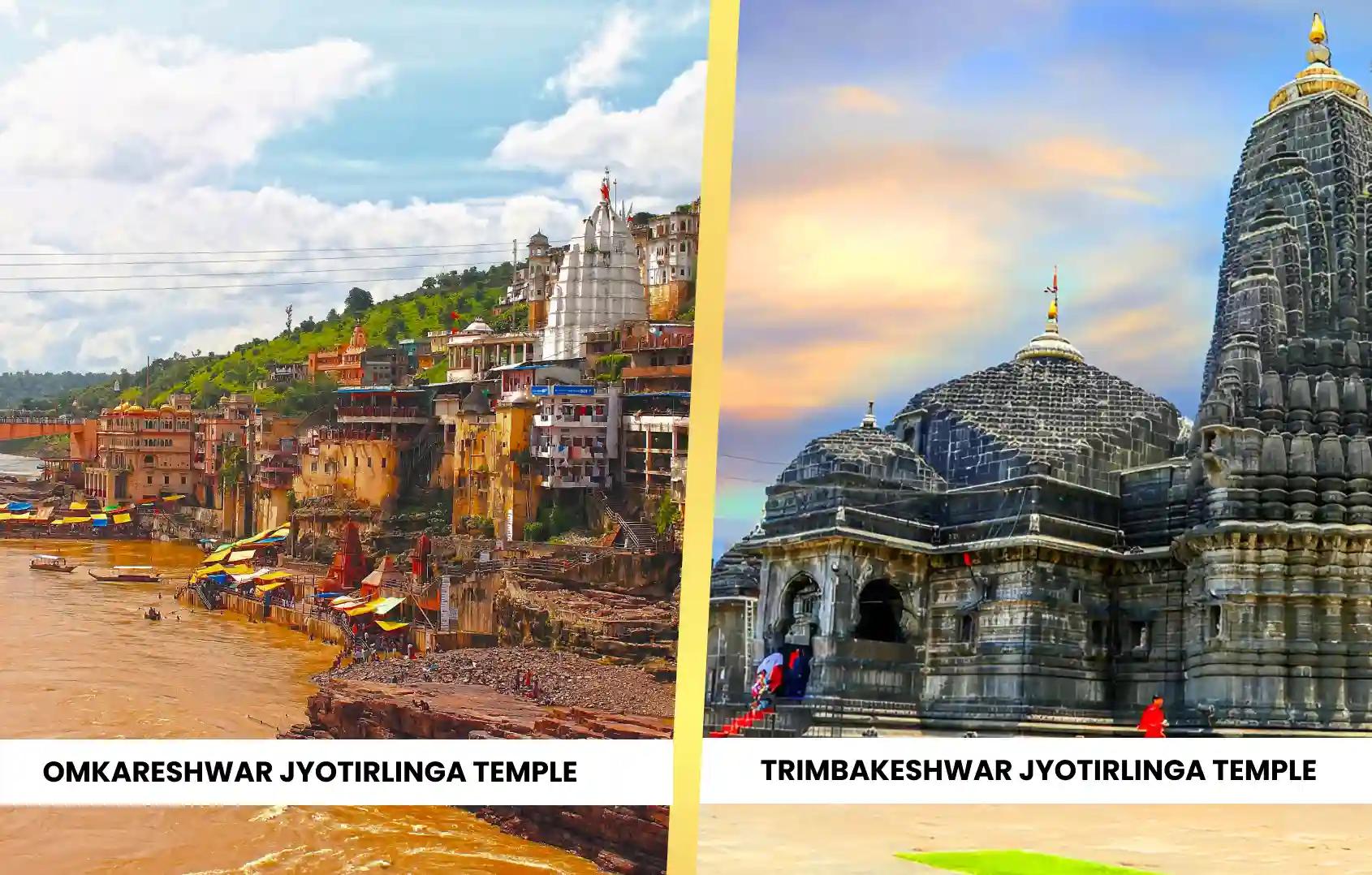 Shri Omkareshwar Jyotirlinga Temple and Shri Trimbakeshwar Jyotirlinga Temple, Khandwa, Nashik, Madhya Pradesh, Maharashtra