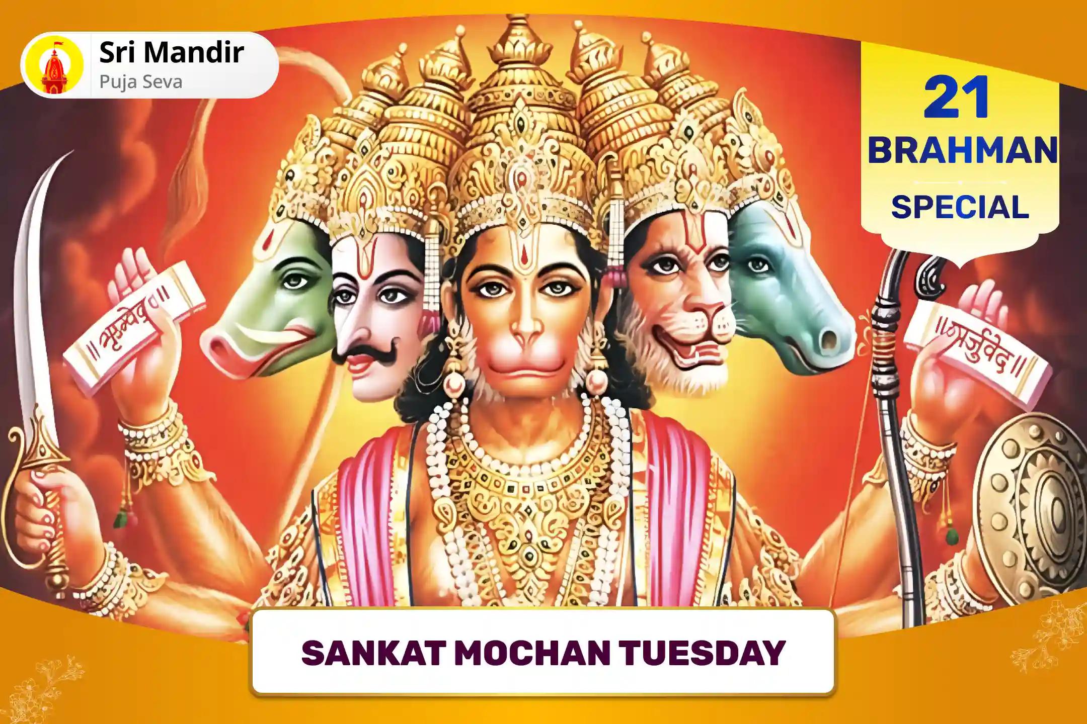 Sankat Mochan Tuesday 21 Brahman Special 1008 Hanuman Chalisa Path and Sankat Mochan Hanuman Ashtak Path for Strength and Courage to Overcome Adversities in Life
