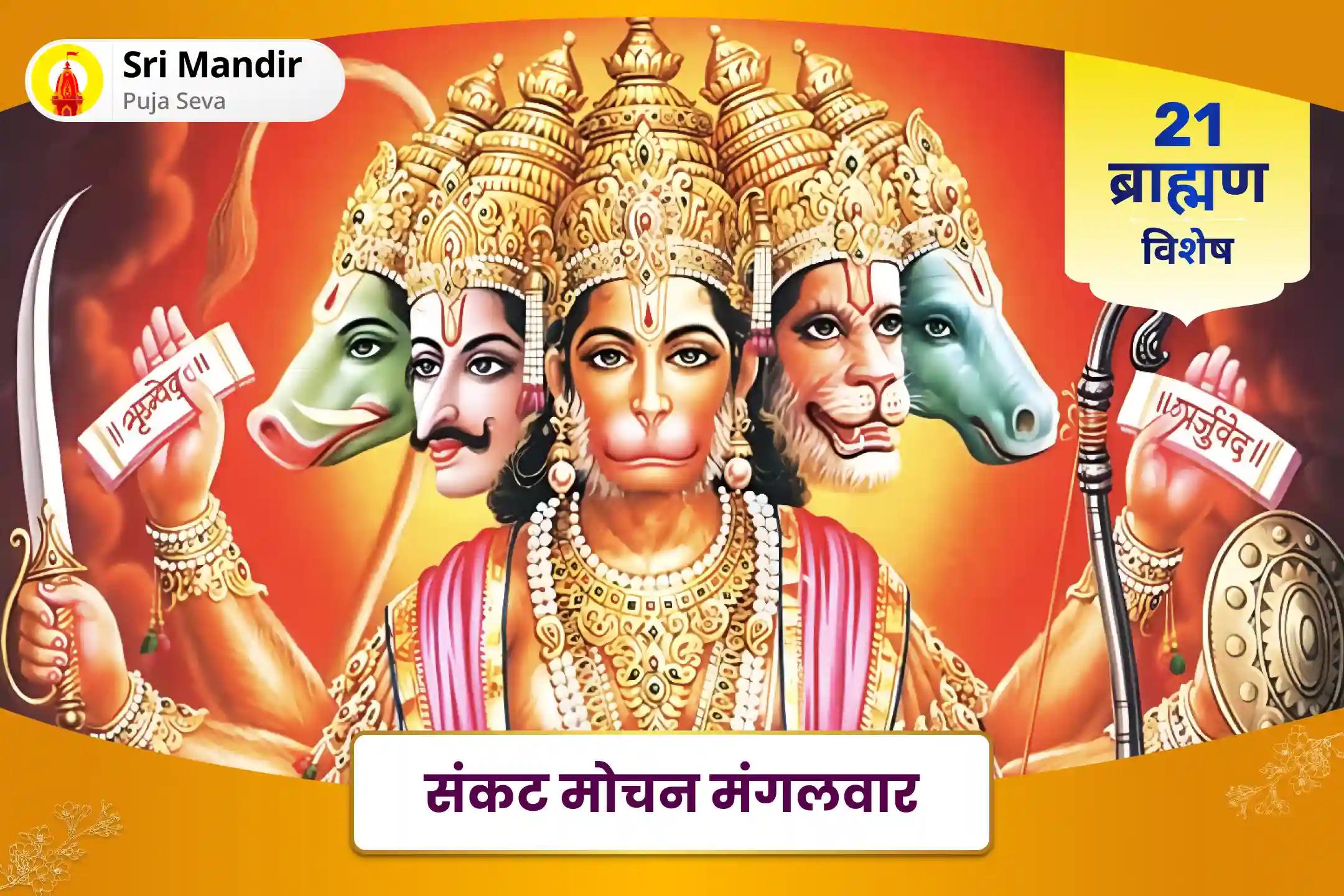 जीवन में विपत्तियों पर विजय प्राप्त करने की शक्ति और साहस के लिए संकट मोचन मंगलवार 21 ब्राह्मण विशेष 1008 हनुमान चालीसा पाठ और संकट मोचन हनुमान अष्टक पाठ