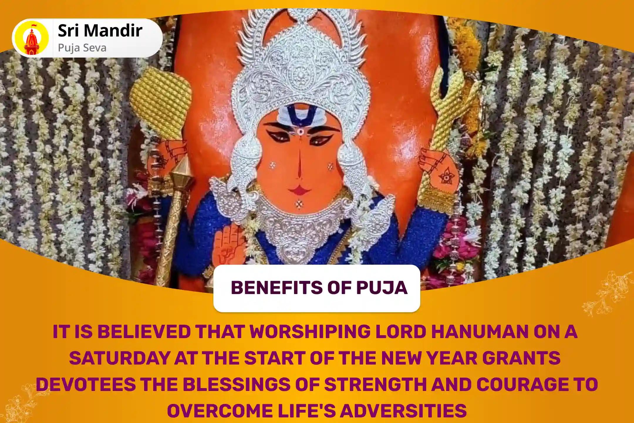 First Hanuman Puja of the Year Sankat Mochan Saturday 21 Brahman Special 1008 Hanuman Chalisa Path and Sankat Mochan Hanuman Ashtak Path for Strength and Courage to Overcome Adversities in Life