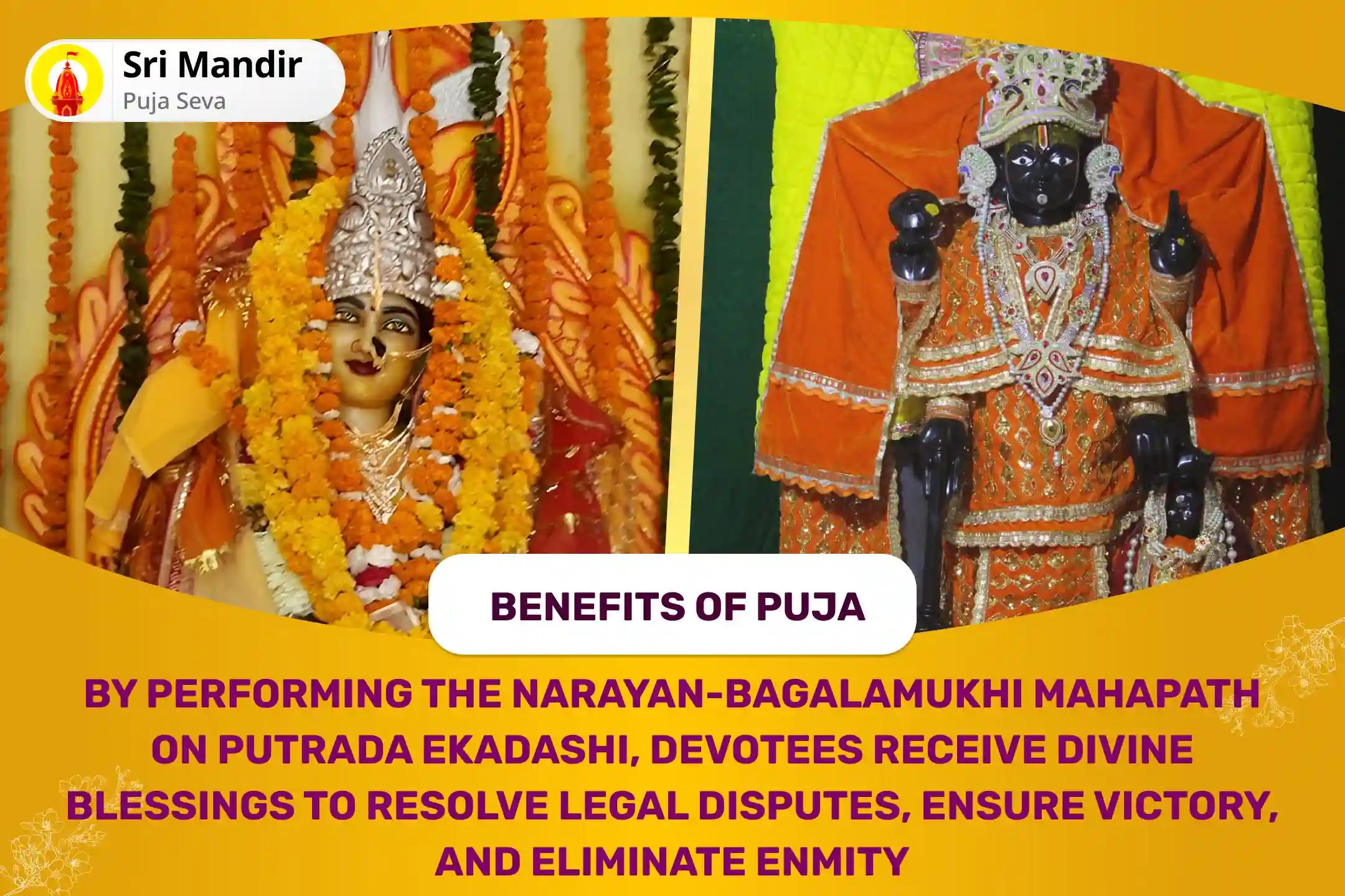 Putrada Ekadashi Narayan-Bagalamukhi Mahapath Combo Yagya 36,000 Maa Bagalamukhi Mantra Jaap and Narayan Sudarshan Kavacham Yagya for Resolving Legal Battles, Ensuring Victory, and Removing Enmity