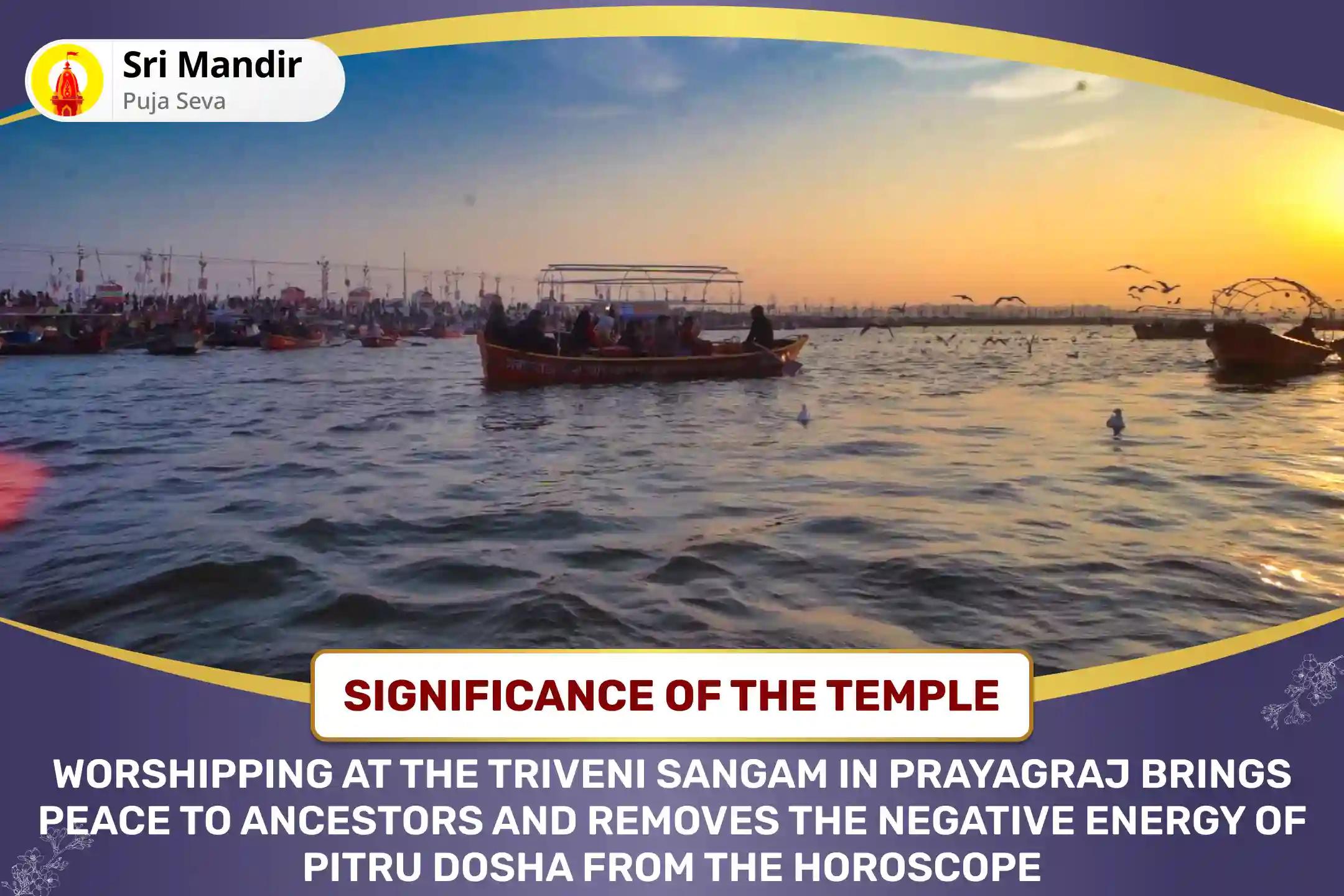 Mahakumbh First Shahi Snan Special Pitru Dosha Shanti Puja and Triveni Sangam Ganga Aarti For Peace of Ancestor's souls and Resolving Family Disputes