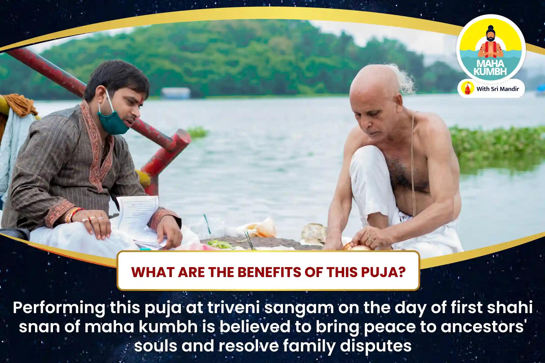 Mahakumbh Purnima Shahi Snan Special Pitru Dosha Shanti Puja and Triveni Sangam Ganga Aarti For Peace of Ancestor's souls and Resolving Family Dispute