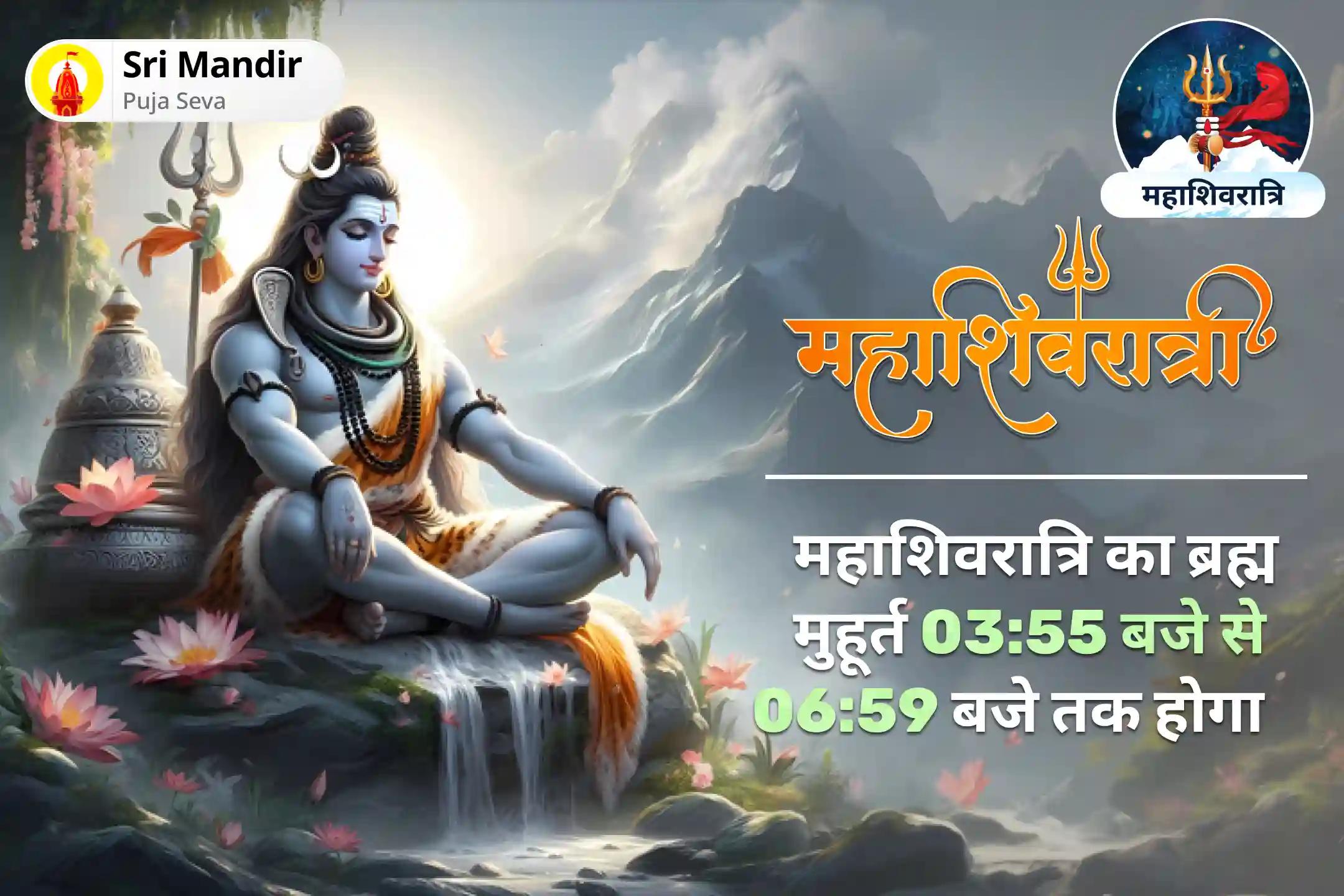 सभी मनोकामनाओं की पूर्ति के लिए महाशिवरात्रि ब्रह्म मुहूर्त संयुक्त विशेष काशी-हरिद्वार महारुद्र महोत्सव: 10008 बेलपत्र अर्चना एवं शिवलिंग गंगाजल अभिषेक