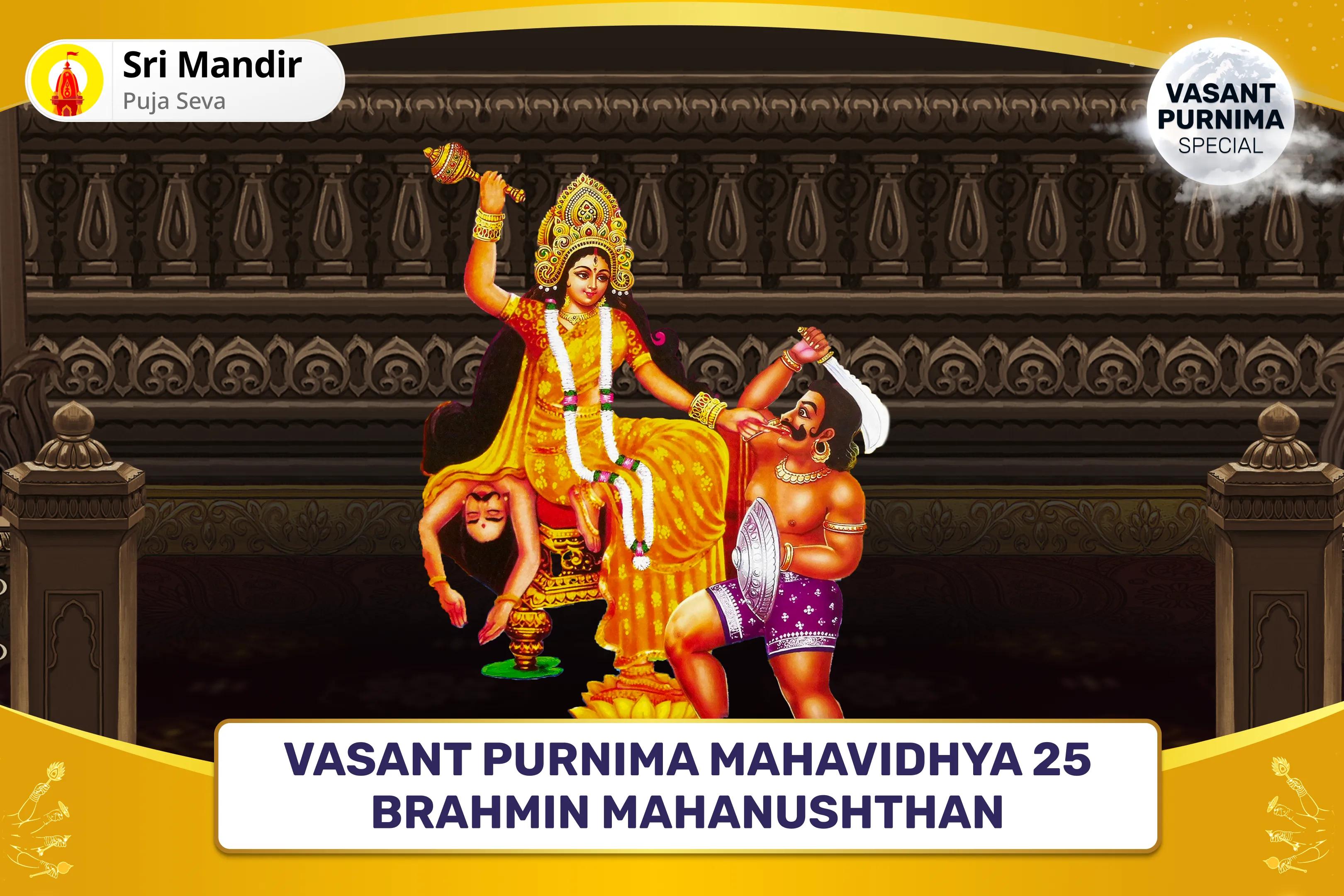 Vasant Purnima Mahavidhya 25 Brahmin Mahanushthan Bagalamukhi-Pratyangira Kavach Path, 1,25,000 Bagalamukhi Mool Mantra Jaap and Havan for Devi's Protection to Repel Malevolent Energies and Negative Influences