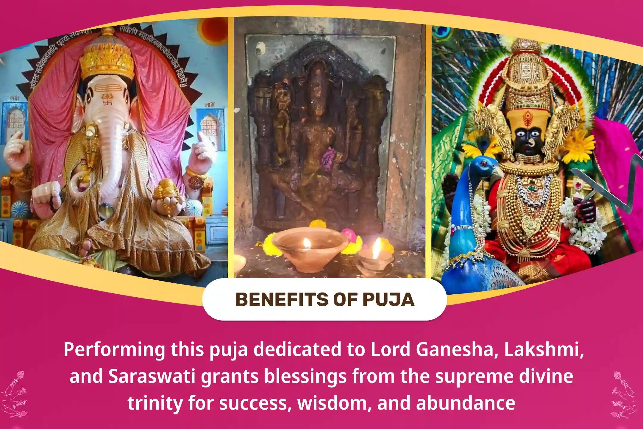 Ganesh-Lakshmi-Saraswati 3-Day Anushthan Buddhi, Dhan, Vidhya Prapti Pujan and Maha Yagya The Ultimate Divine Trinity for Success, Wisdom and Abundance