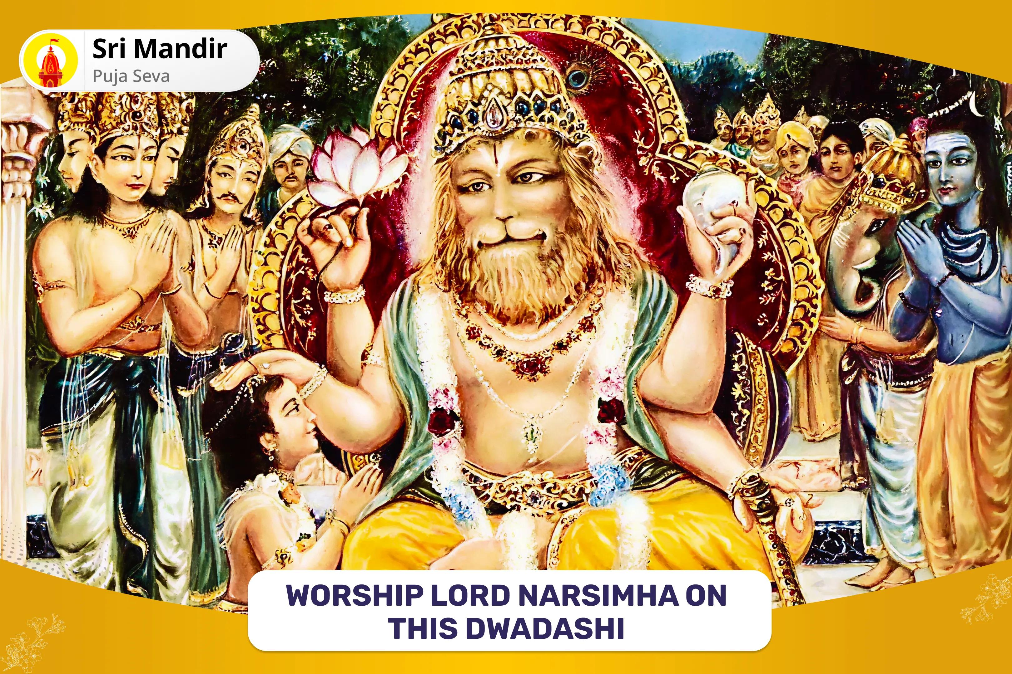 Tirupati Balaji Kshetra Dwadashi Narsimha Puja special Narsimha Panchamruta Abhishekam and Ugra Narsimha Tila Homam  For Protection from Fear and Negative Energies