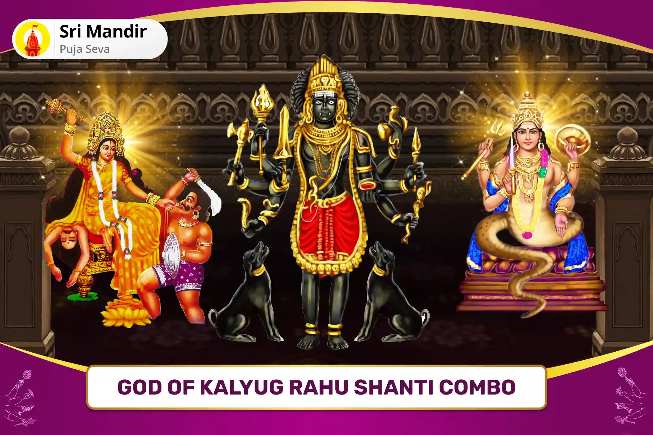 God of Kalyug Rahu Shanti Combo Maa Bagalamukhi Tantra Yukta Yagya, Batuk Bhairav Aapda Haran Pujan and Rahu Graha Shanti Havan to Paralyse Negative Energies and Sudden Misfortunes in Life