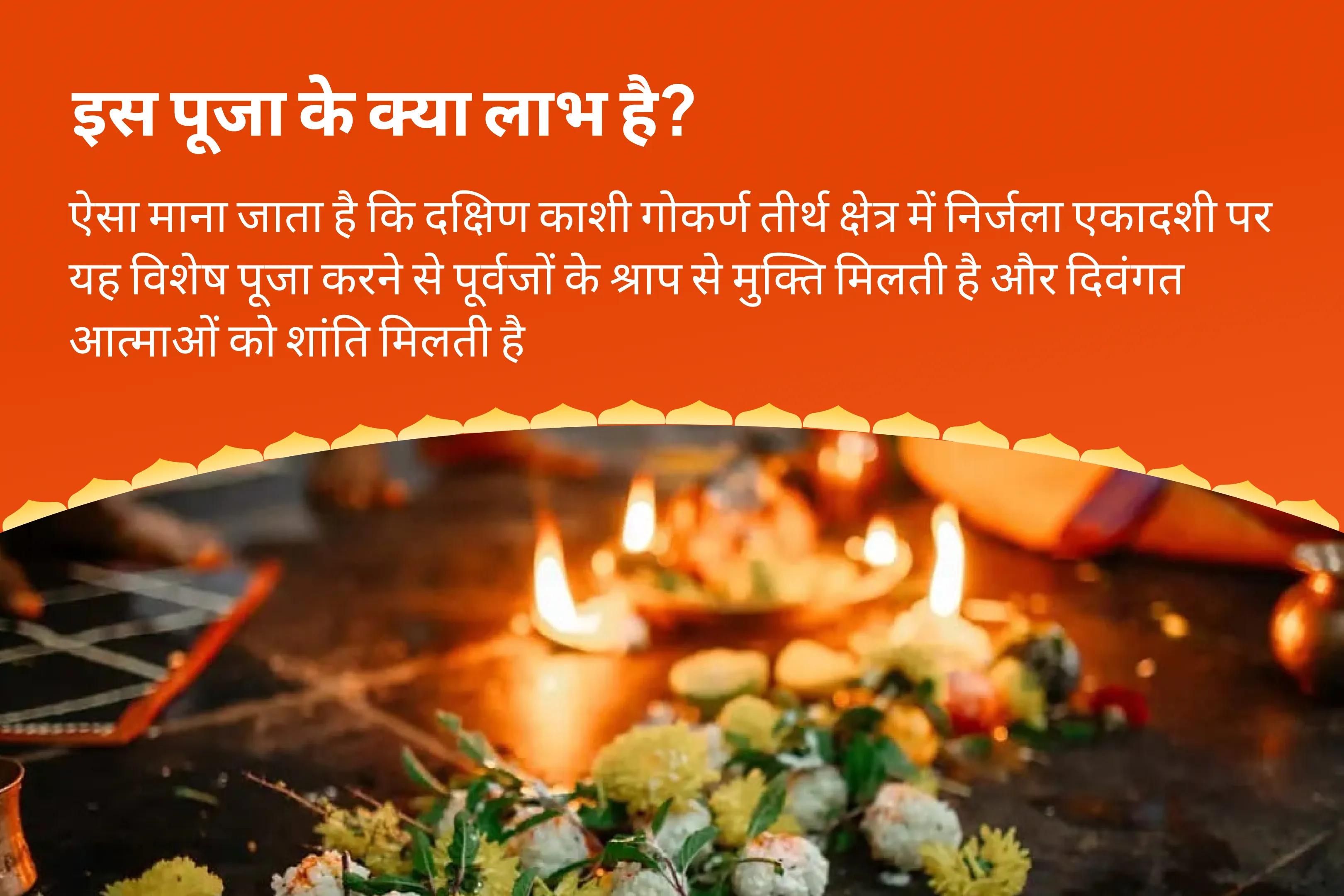 पैतृक श्राप से मुक्ति और दिवंगत आत्माओं की शांति के लिए निर्जला एकादशी दक्षिण काशी गोकर्ण तीर्थ क्षेत्र विशेष नारायण बलि पूजा, त्रिपिंडी श्राद्ध पितृ दोष शांति पूजा