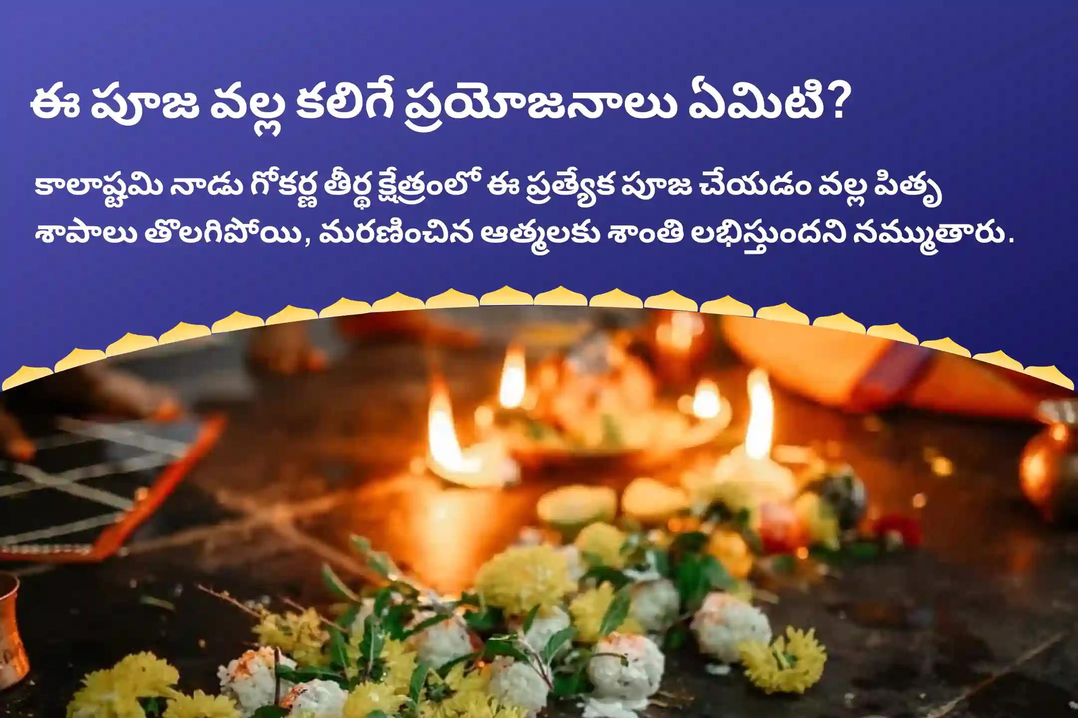 పితృల శాపాల నుండి విముక్తి, మరణించిన ఆత్మలకు శాంతి కోసం కాలాష్టమి దక్షిణ కాశీ గోకర్ణ తీర్థ క్షేత్రం స్పెషల్ నారాయణ బలి, త్రిపిండి శ్రాద్ధం మరియు తిల హోమాలలో పాల్గొనండి.