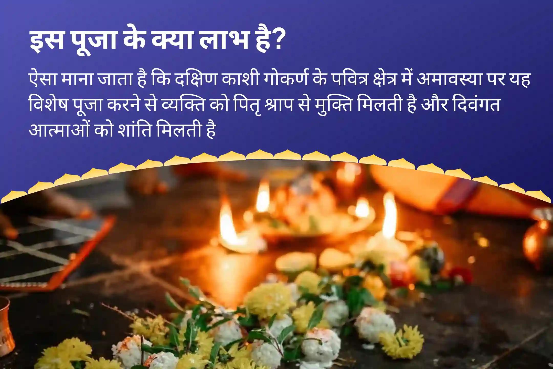 पितृ दोष से मुक्ति और पितरों की आत्मा की शांति हेतु अमावस्या दक्षिण काशी गोकर्ण तीर्थ क्षेत्र विशेष नारायण बली पूजा, त्रिपिंडी श्राद्ध, पितृ दोष शांति पूजा-clone-clone-clone-clone