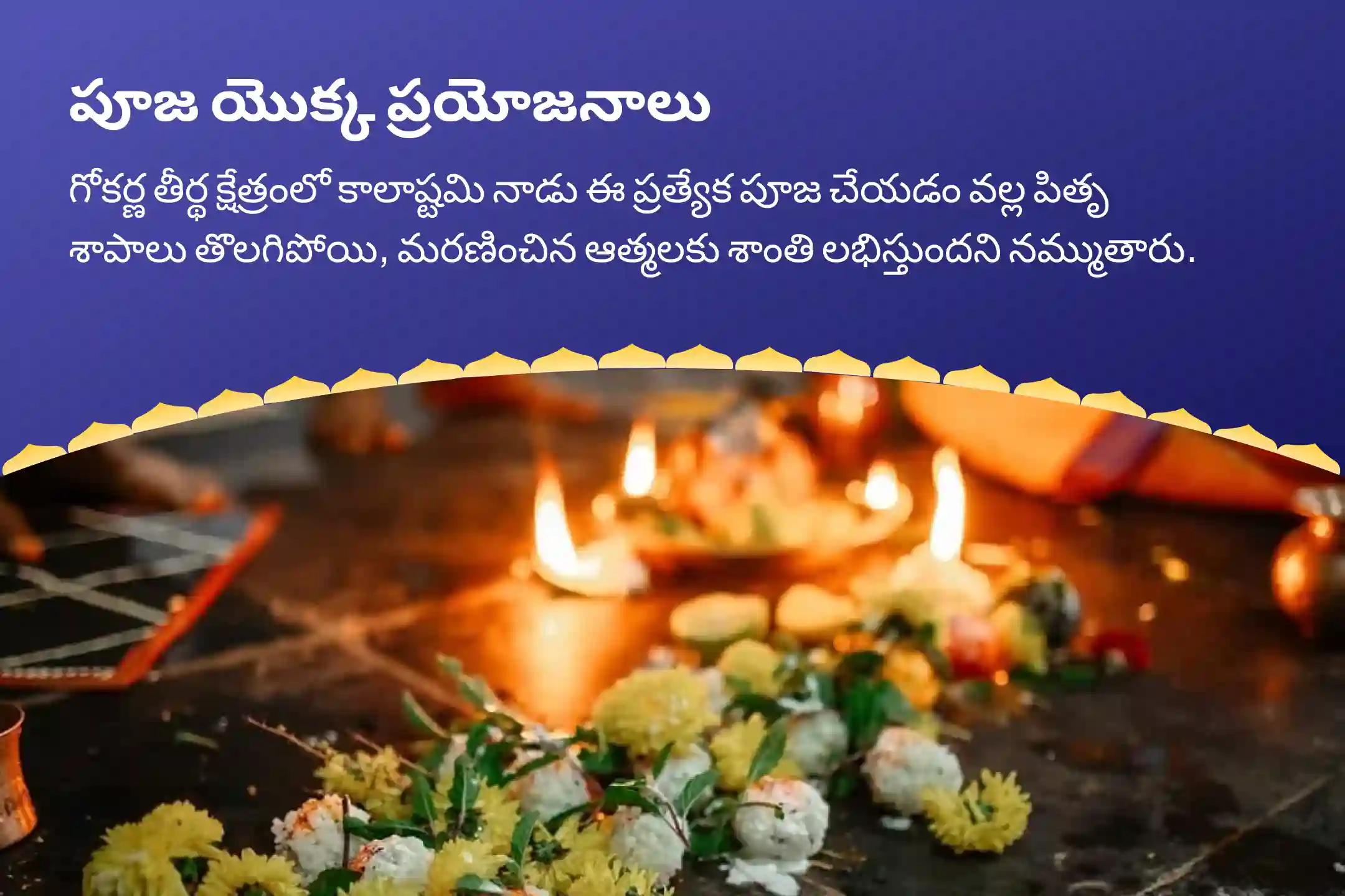 పితృల శాపాల నుండి విముక్తి, మరణించిన ఆత్మలకు శాంతి కోసం కాలాష్టమి దక్షిణ కాశీ గోకర్ణ స్పెషల్ పితృ దోష పూజలో పాల్గొనండి.