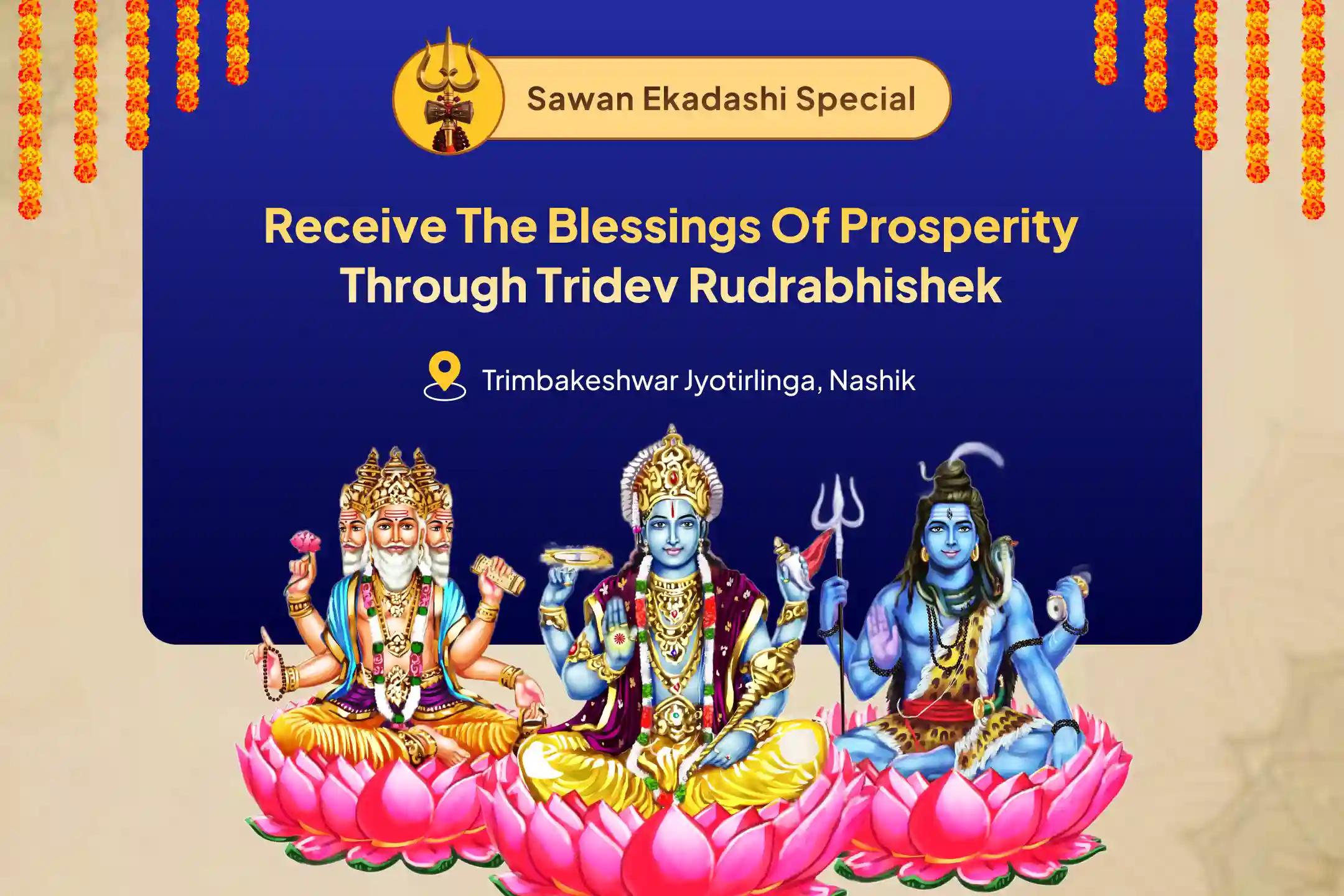 Sawan Ekadashi 2nd Monday Jyotirlinga Special Brahma, Vishnu and Mahesh (Shiva) Jyotirlinga Rudrabhishek Puja for Fulfilment of Life Desires and Financial Relief