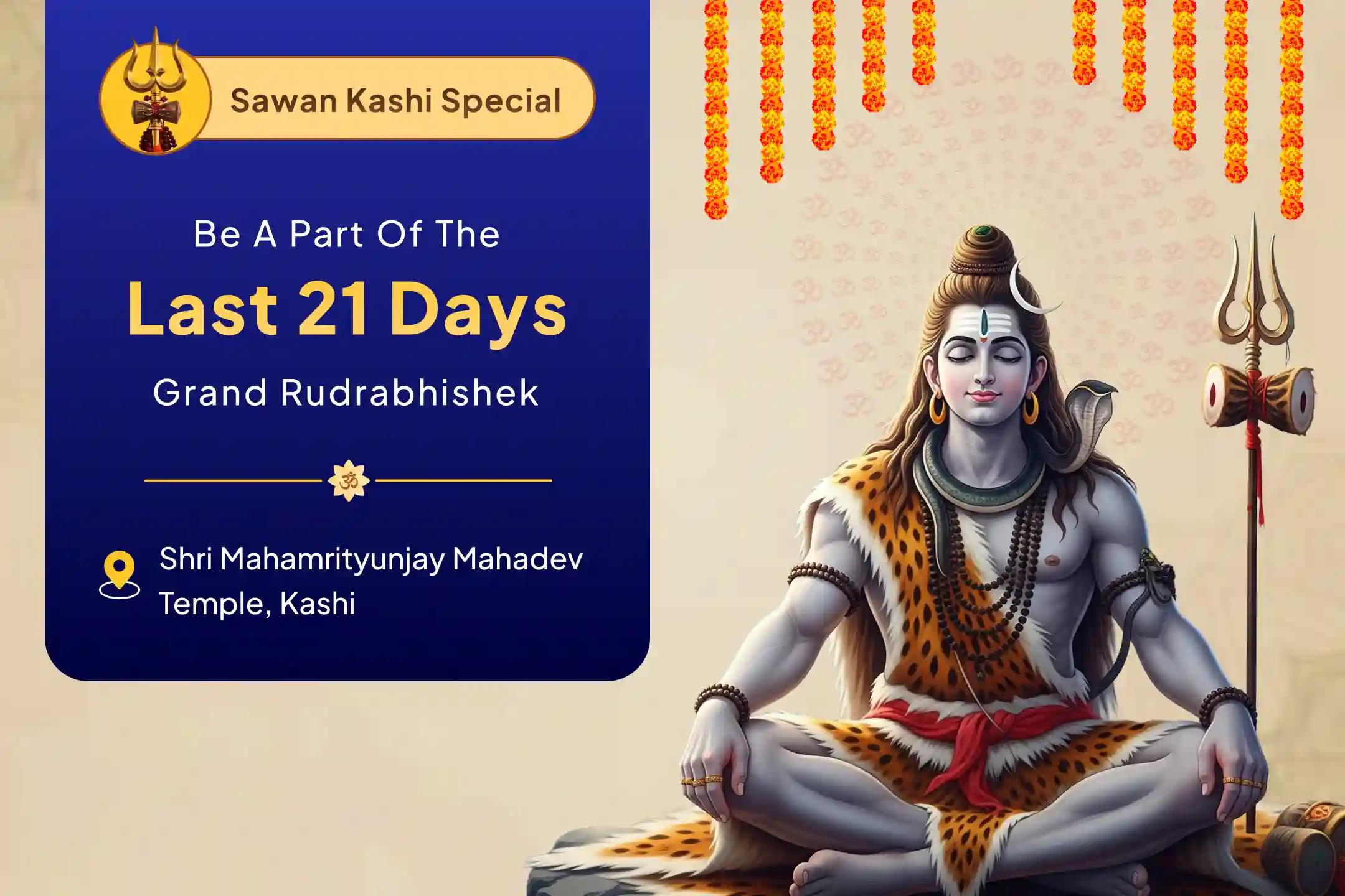Sawan Special - 21 Days Puja Sawan Somwar Akhand Rudrabhishek Seva (21 Days Shiva Archana) To Receive Blessings for Peace, Protection, and Positivity