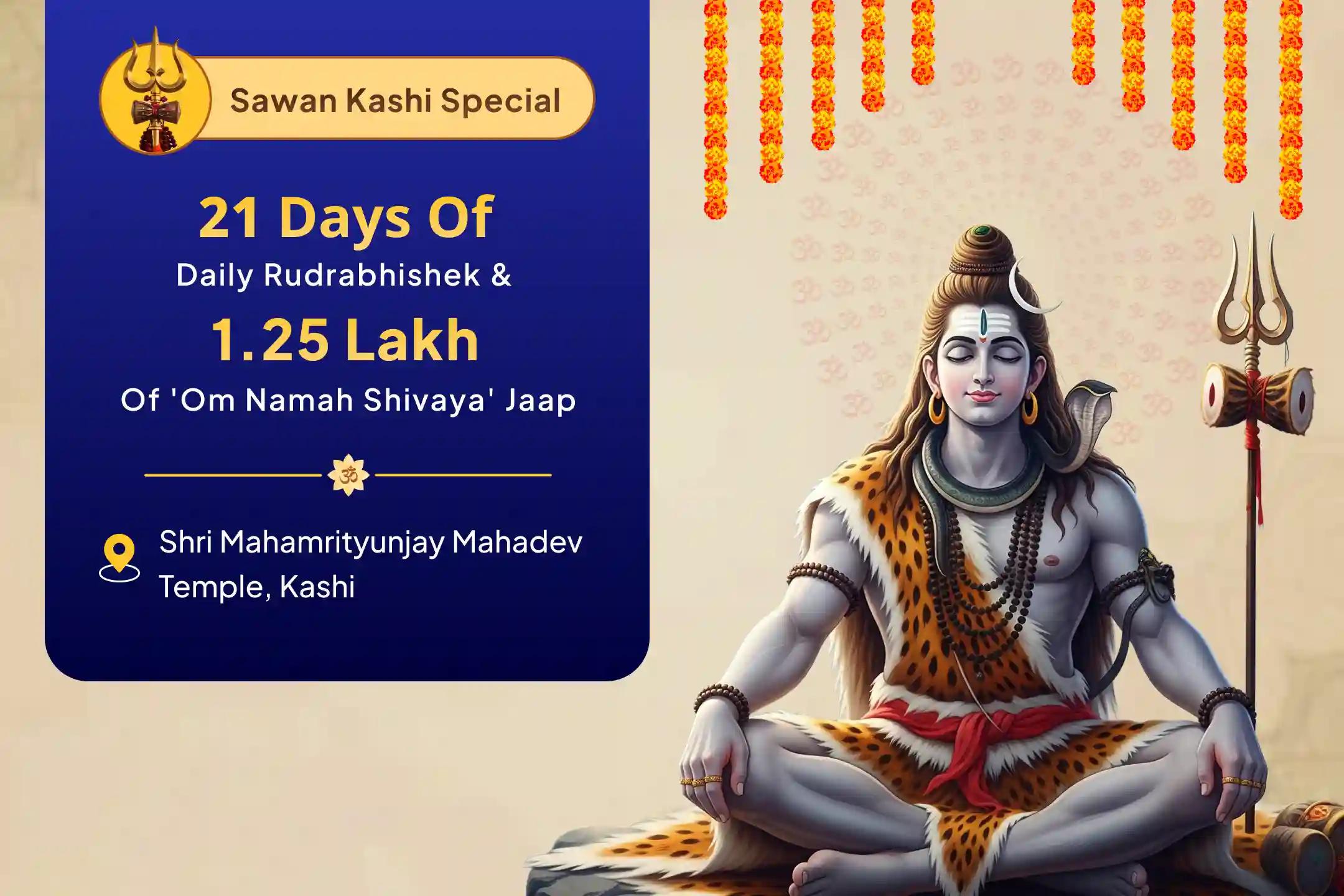 Sawan Special - 21 Days Puja Sawan Daily Shivarchana: 21 Days Daily Rudrabhishek & 1.25 Lakh Panchakshari Jaap to Receive Blessings for Peace, Protection, and Positivity