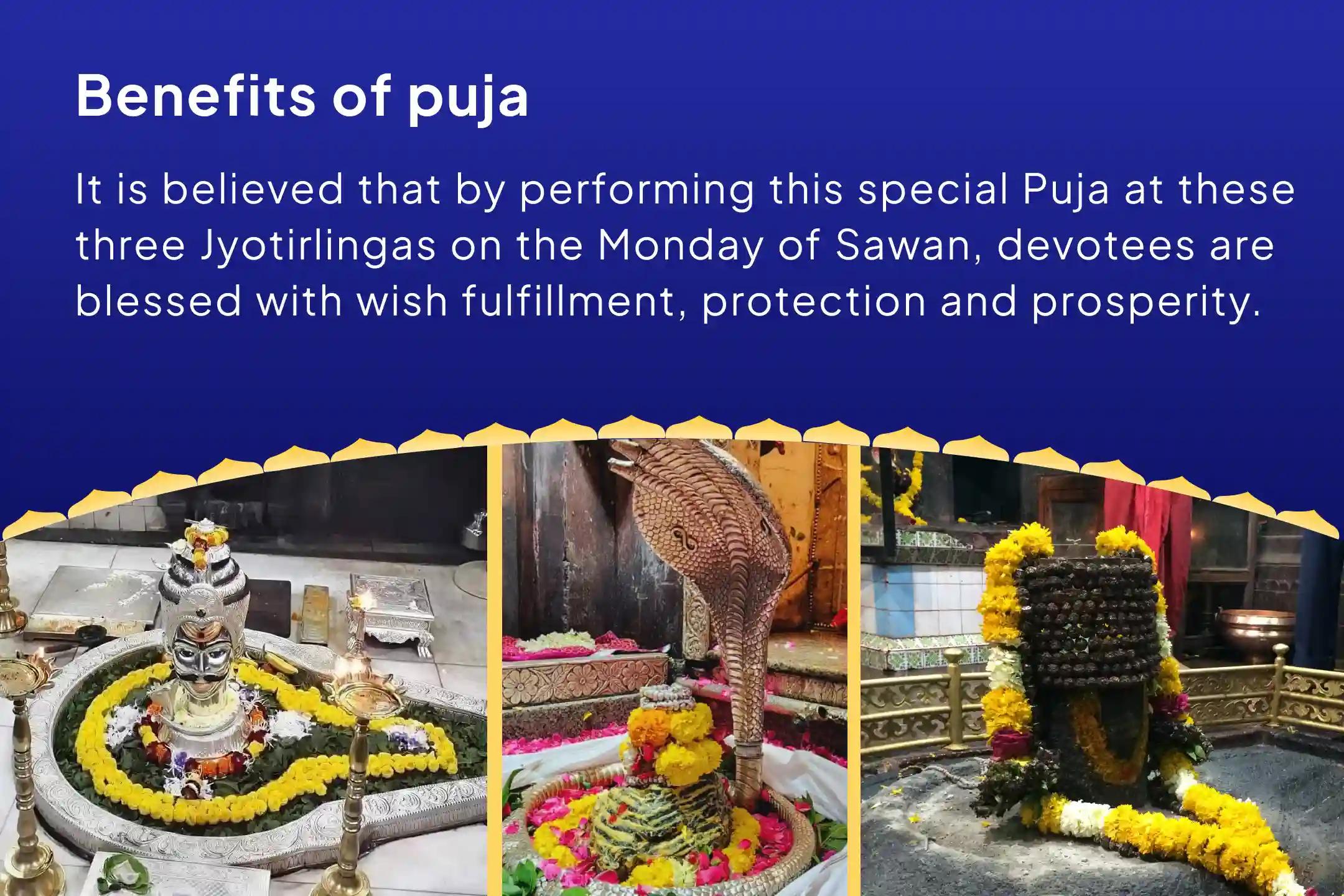 Sawan’s Grandest Offering – 3 Jyotirlingas. 1 Divine Tradition and Mahadev Sawan's Somvar 3 Jyotirlinga Trimbakeshwar, Omkareshwar, and Grishneshwar Rudrabhishek For Fulfilment of Desires, Protection, and Prosperity