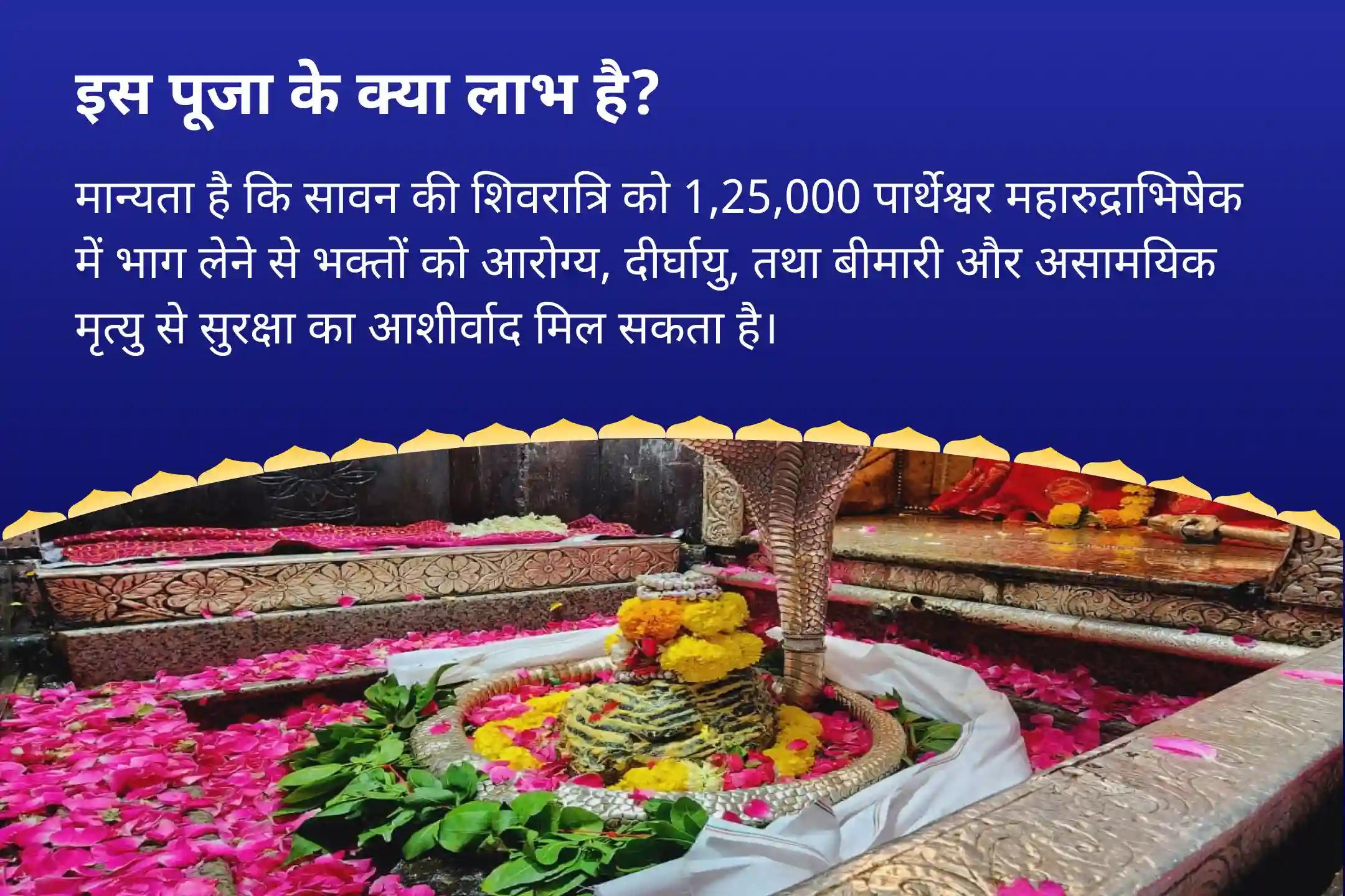 रोग्य, दीर्घायु, तथा बीमारी और असामयिक मृत्यु से सुरक्षा के लिए सावन शिवरात्रि 11 ब्राह्मण विशेष ओंकारेश्वर ज्योतिर्लिंग पर 1.25 लाख पार्थेश्वर रुद्राभिषेक