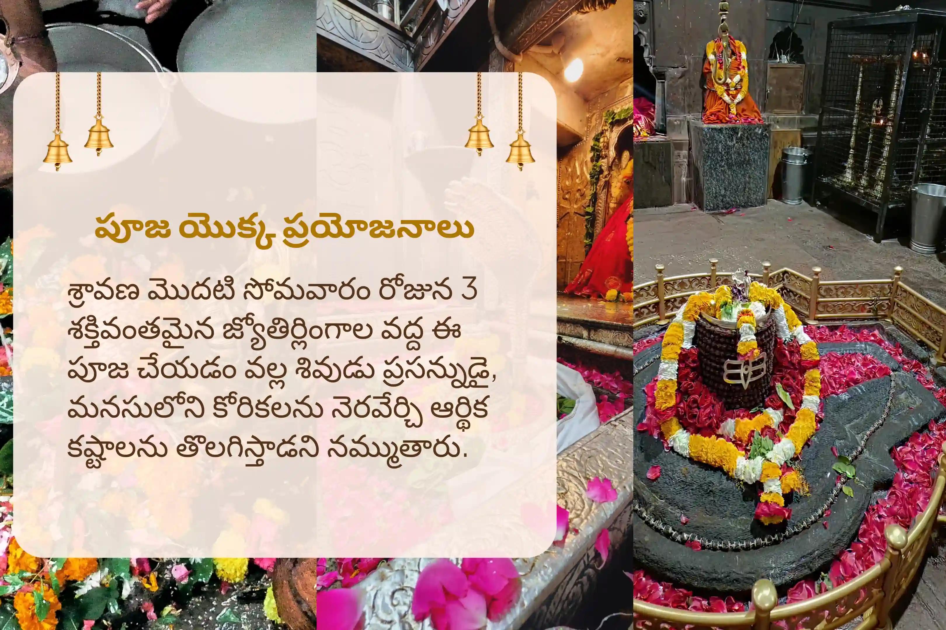 సంపూర్ణ కోరికల నెరవేర్పుకు మరియు ఆర్థిక కష్టాల నివారణకు శ్రావణ మొదటి సోమవారం 3 జ్యోతిర్లింగ ప్రత్యేక త్రయంబకేశ్వర్, ఓంకారేశ్వర్, మరియు ఘృష్ణేశ్వర్ రుద్రాభిషేకం మరియు రుద్ర హోమంలో పాల్గొనండి.