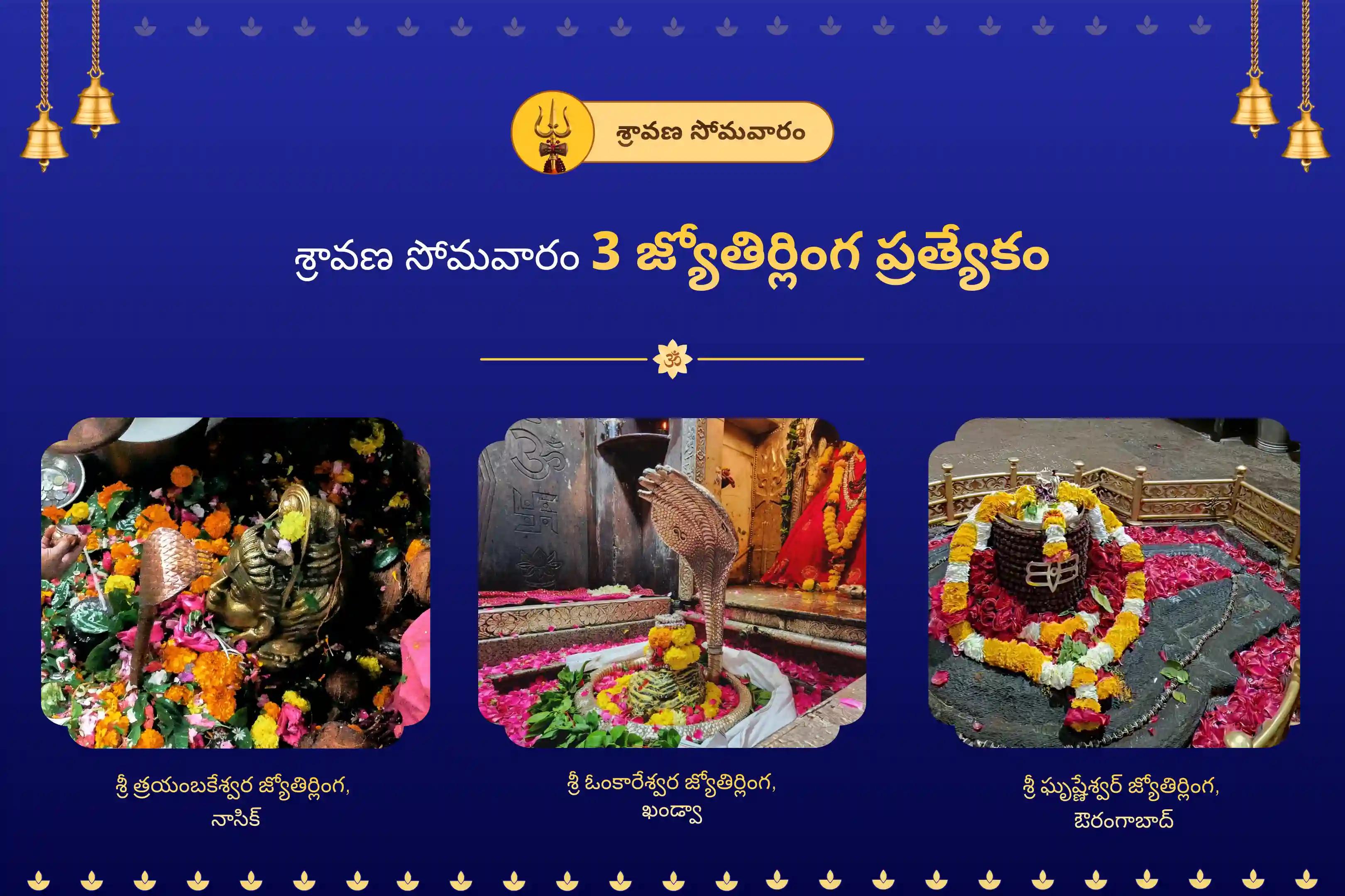 శ్రావణ సోమవారం 3 జ్యోతిర్లింగ ప్రత్యేకం  3 జ్యోతిర్లింగాలలో శివ రుద్రాభిషేకం మరియు రుద్ర హోమం సంపూర్ణ కోరికల నెరవేర్పుకు మరియు ఆర్థిక కష్టాల నివారణకు