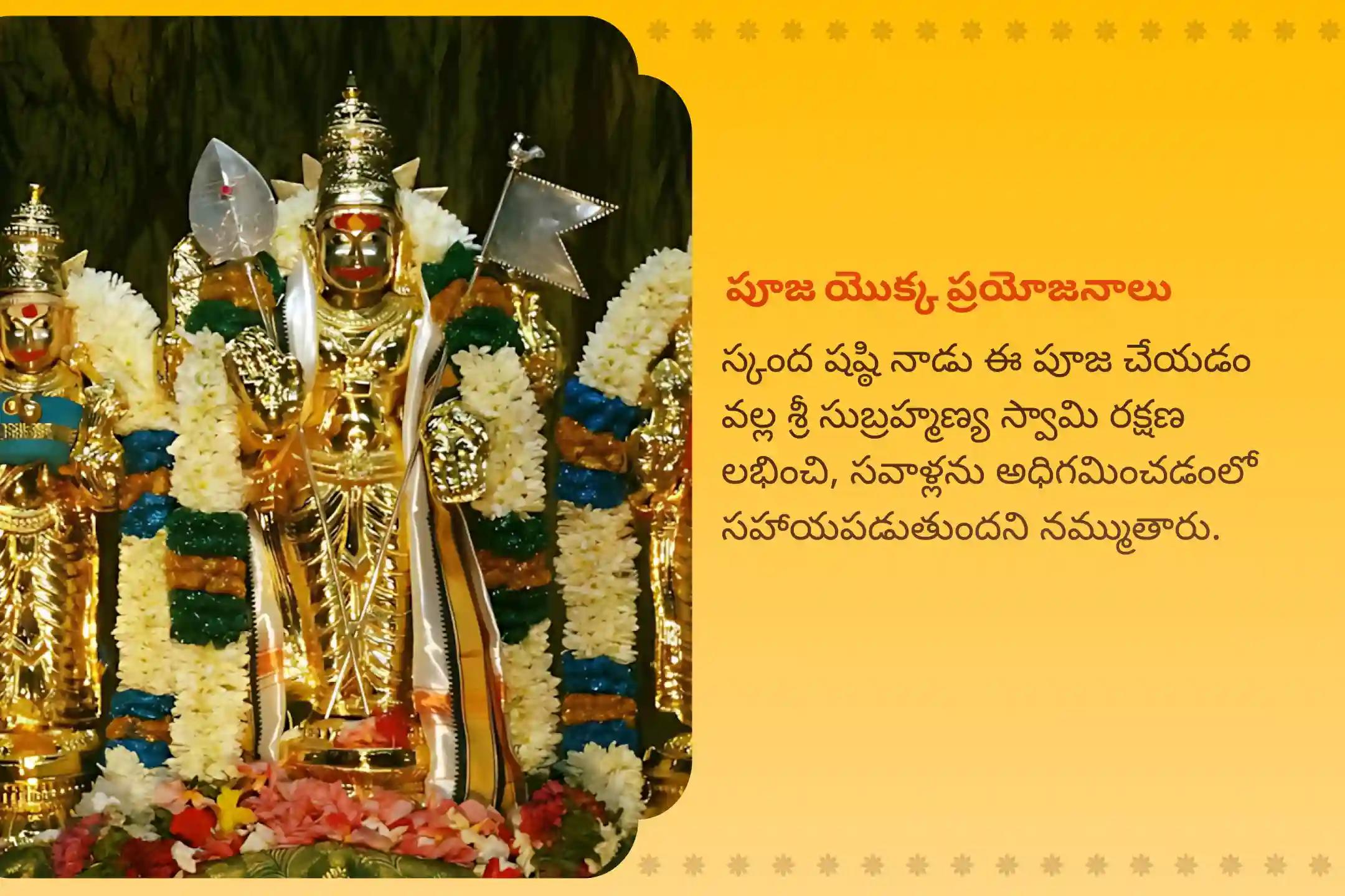 సవాళ్లను అధిగమించి రక్షణ పొందుట కొరకు 36 స్కంద షష్ఠి సుబ్రహ్మణ్య స్పెషల్ స్కంద షష్ఠి కవచం, సుబ్రహ్మణ్య భుజంగం మరియు వేల్ అర్చనలో పాల్గొనండి.