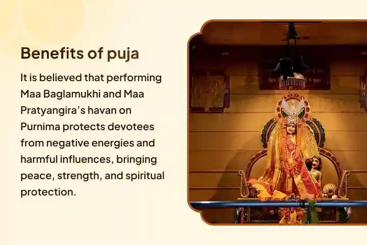 Purnima Mahavidya Special Bagalamukhi-Pratyangira Kavach Path, 1,25,000 Bagalamukhi Mool Mantra Jaap and Havan Blessings for legal battles, and protection from negative forces.