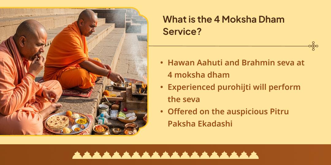 Pitru Paksha Ekadashi 4 Maha Moksha Teertha Hawan Aahuti & Brahmin Seva
