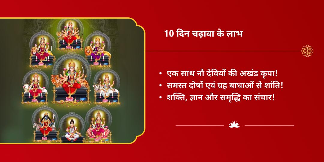 महा नवरात्रि 10 दिवसीय प्रत्येक दिन दुर्गा स्वरूप चढ़ावा संकल्प