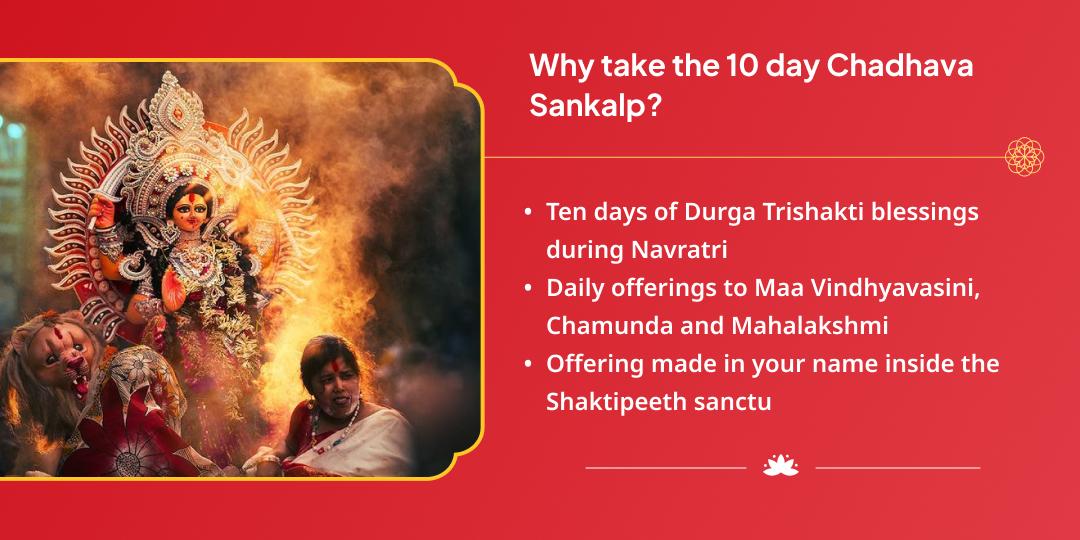 Maha Navratri 10 Day Vindhyavasini, Mahalakshmi, Chamunda 3 Shaktipeeth Chadhava Sankalp