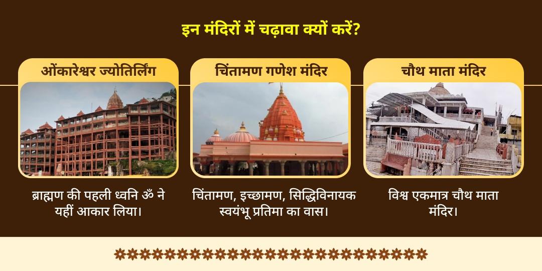 करवा चौथ एवं चतुर्थी चिंतामण गणेश, चौथ माता एवं ओंकारेश्वर ज्योतिर्लिंग चढ़ावा