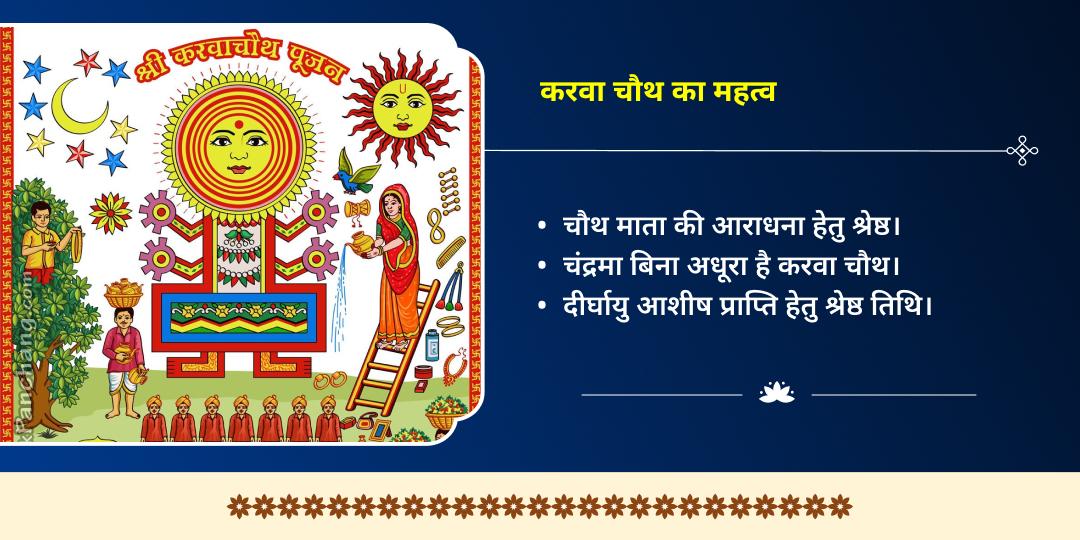 करवा चौथ जीवन सुरक्षा चौथ माता, चंद्रदेव, यम 3 मंदिर चढ़ावा