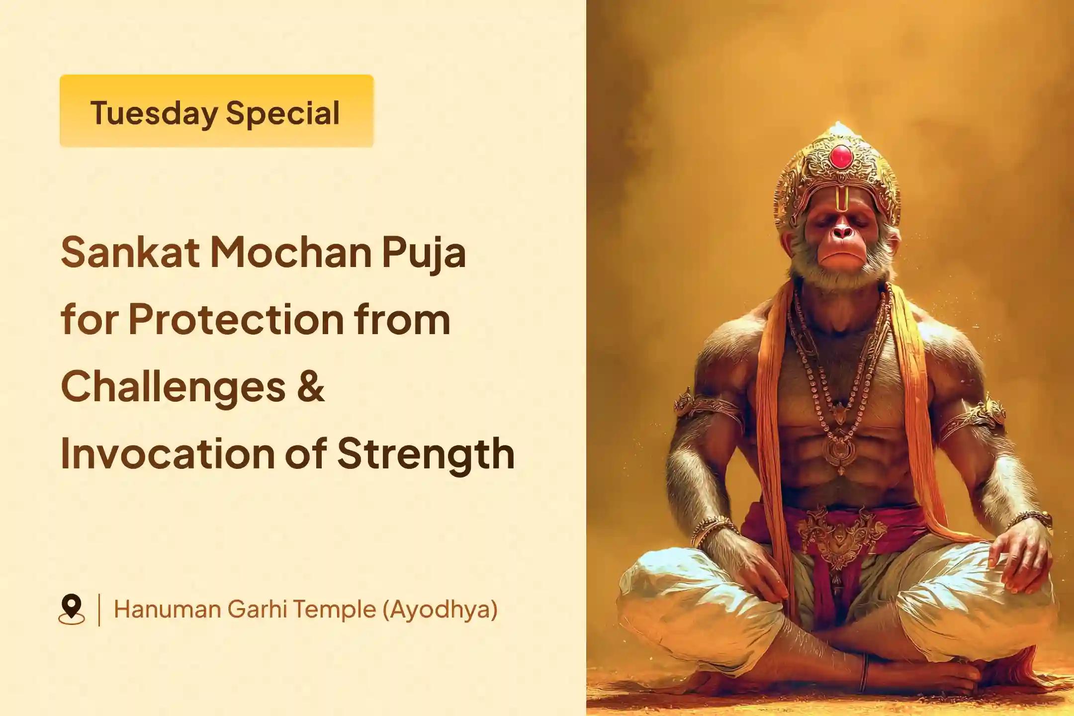 🚩 Join the special Tuesday ritual organized at Shri Hanuman Garhi Temple and pray to Sankat Mochan Hanuman Ji to grant you the power, courage, and protection to fight every challenge in life 💫💪🙏