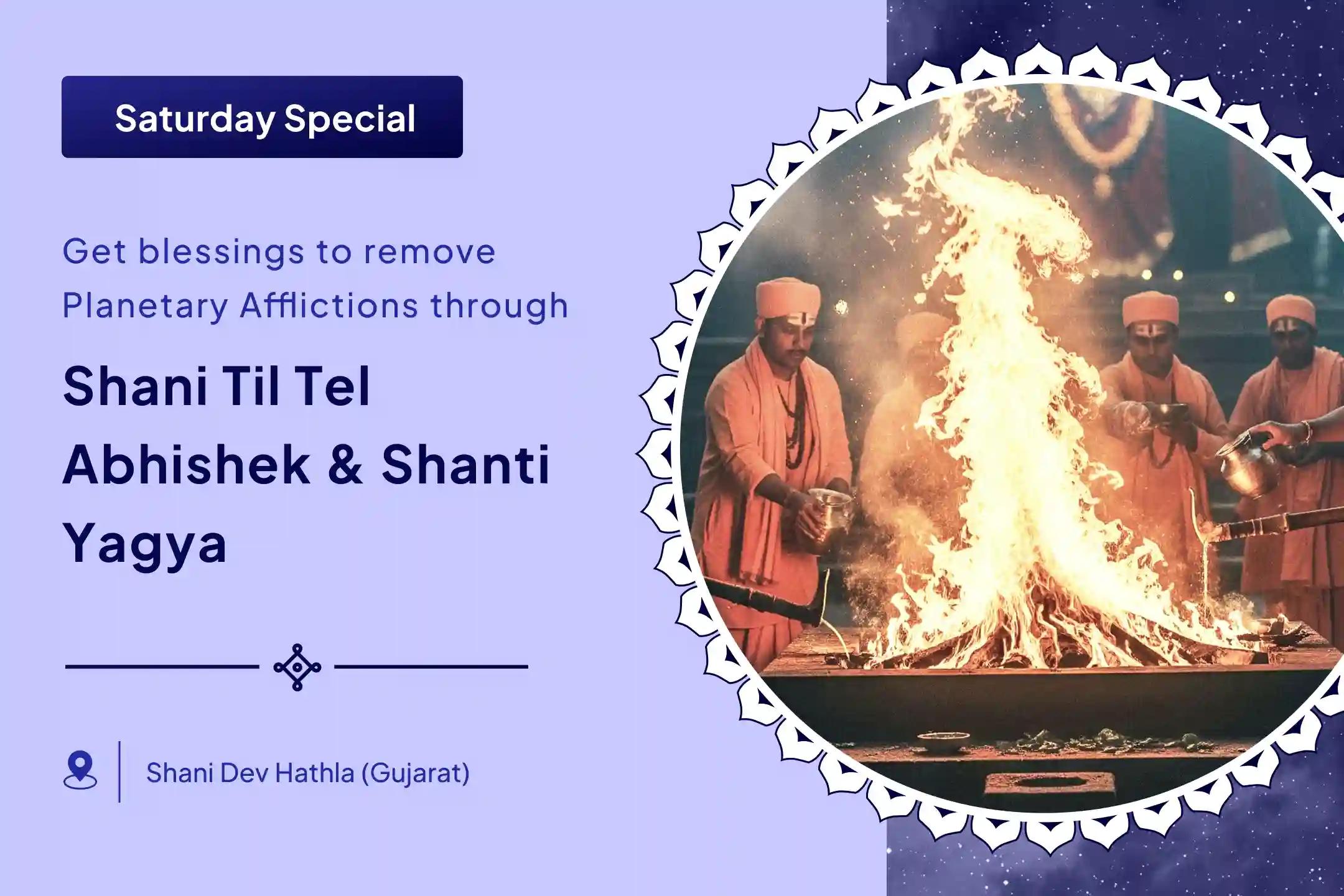✨ Shanivar Shani Nakshatra Special - Experience Navagraha Harmony with Shani Tel Abhishek and Paap Graha Shanti Yagya for Complete Planetary Relief.