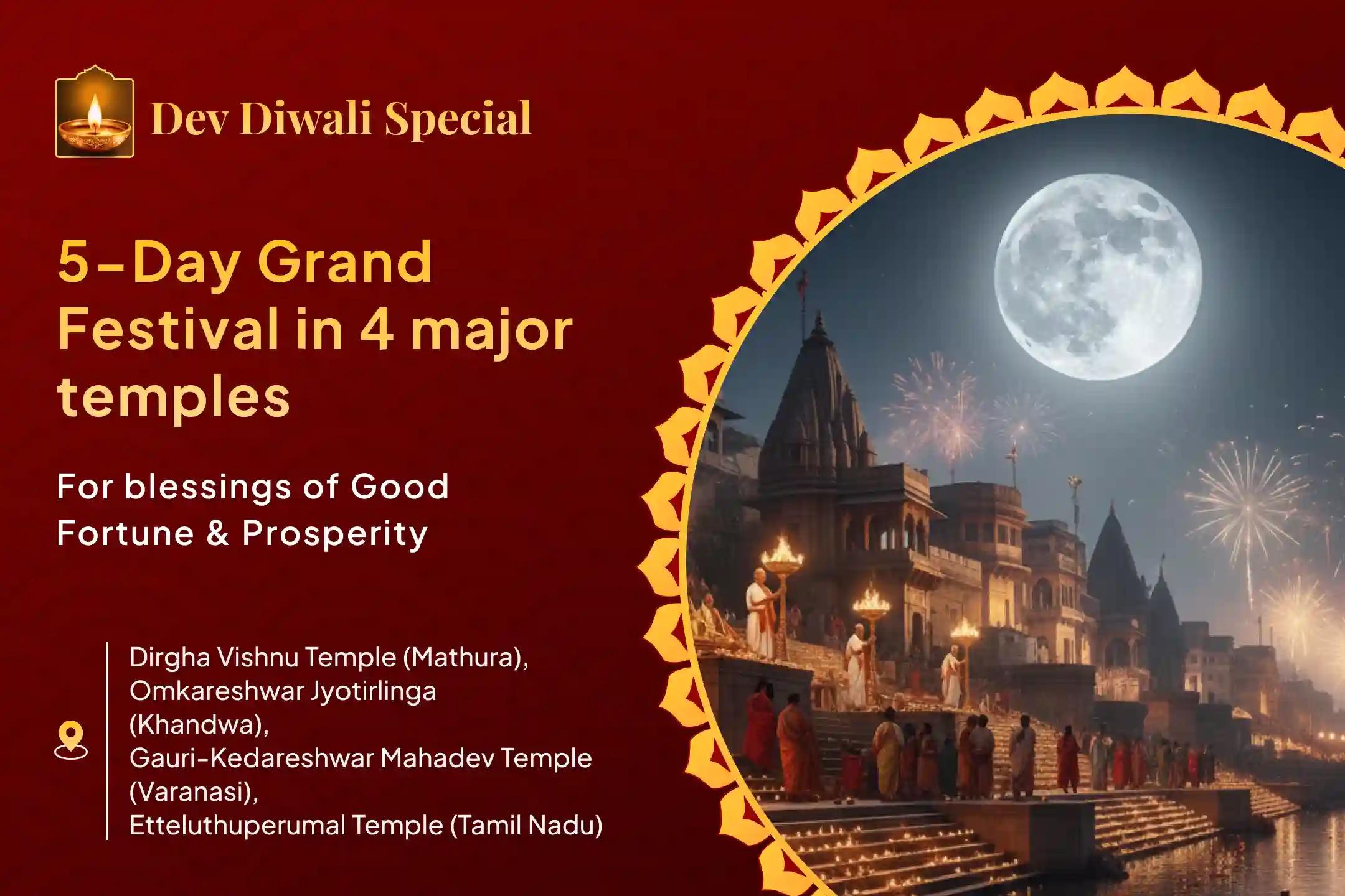 🌕✨ Celebrate the Grand Finale of Kartik Maas with the Sacred Dev Deepawali Utsav - Invoke Divine Light, Good Fortune, and Everlasting Prosperity! ✨🌕