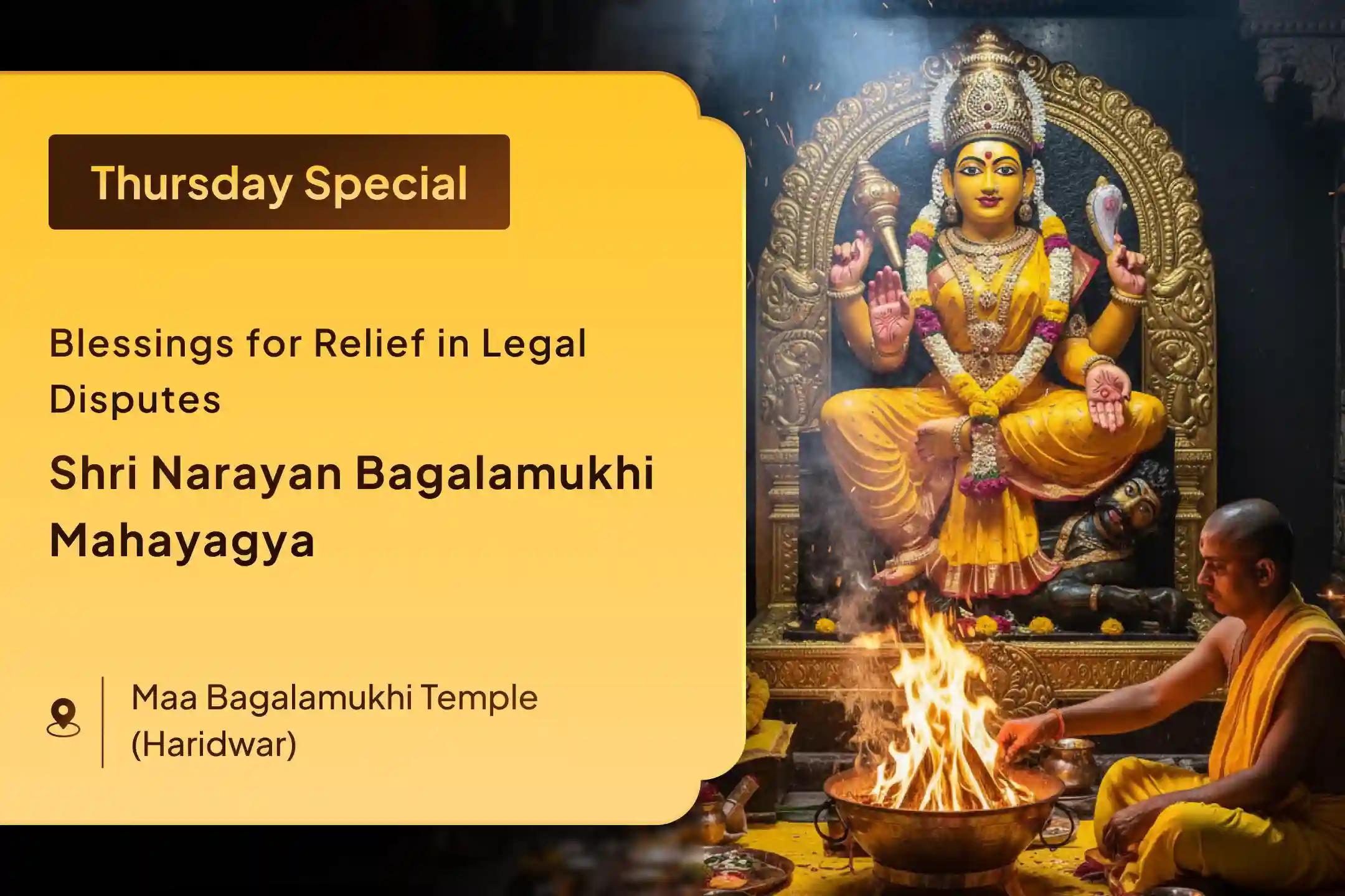 🚩 On this Thursday of Margashirsha month, receive divine relief from life’s troubles through the worship of Maa Bagalamukhi and Shri Narayan 🚩