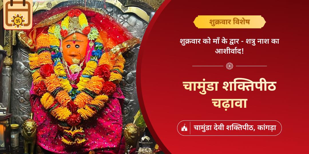 भय, बाधा और शत्रु नाश का आशीर्वाद पाएं - शुक्रवार के शुभ दिन चामुंडा शक्तिपीठ में चढ़ावा चढ़ाएं।