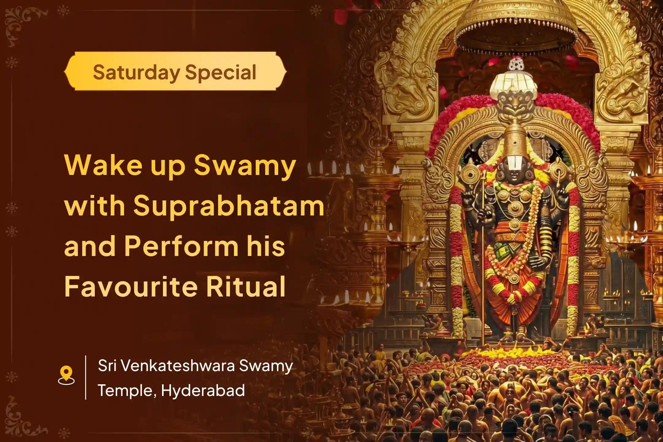 Participate in the Saturday Venkateshwara Swamy Special  Suprabhatam Seva, Thomala Seva, and Venkateshwara Sahasranama Tulsi Archana to free yourself from karmic cycles and negativity.