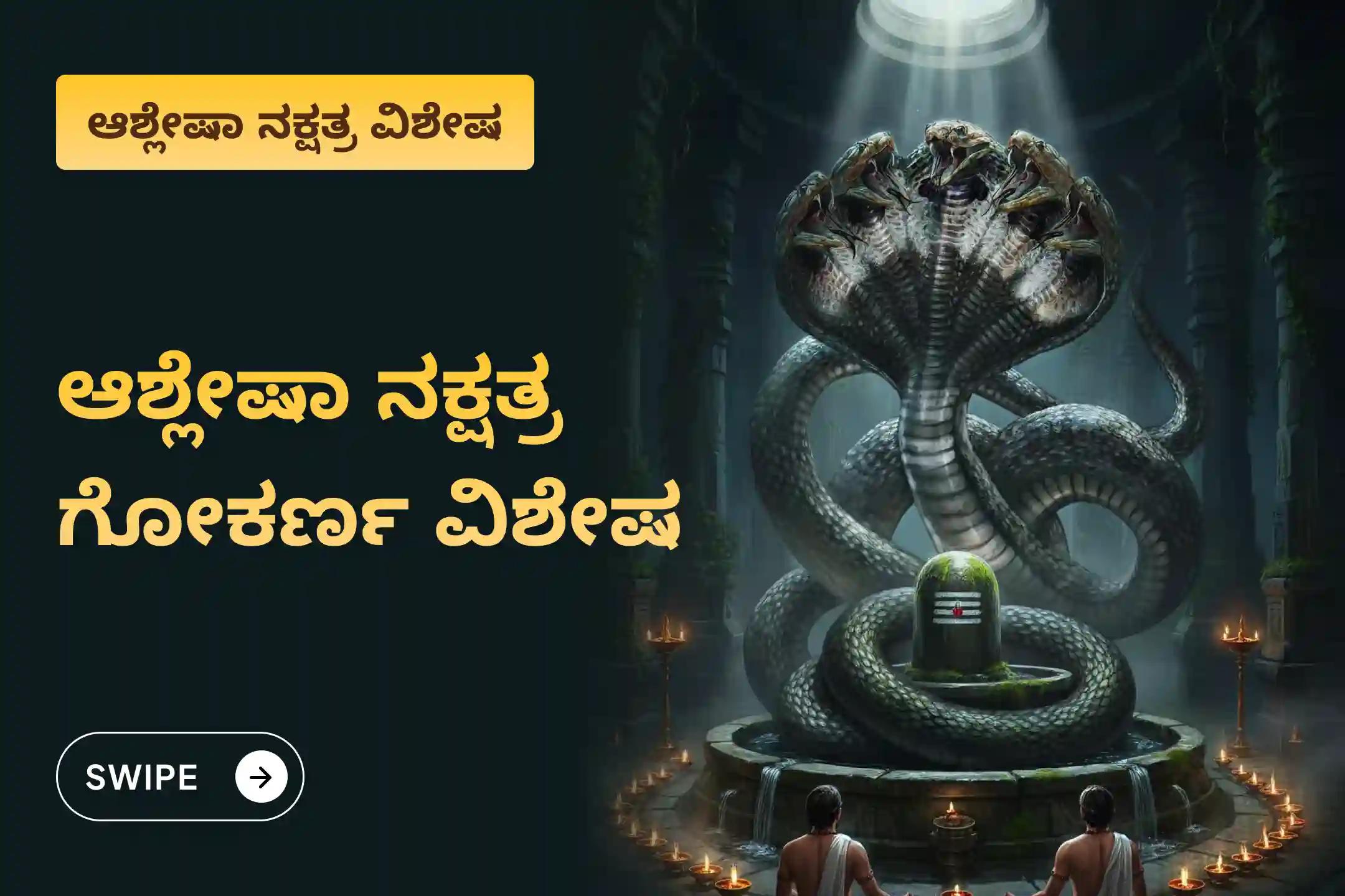 ಸರ್ಪ  ದೋಷದ ದುಷ್ಪರಿಣಾಮಗಳನ್ನು ತೆಗೆದುಹಾಕಲು ಮತ್ತು ಕರ್ಮದ ಪಾಪಗಳನ್ನು ಶುದ್ಧೀಕರಿಸಲು ಆಶ್ಲೇಷಾ ನಕ್ಷತ್ರದ ದಿನದಂದು ಗೋಕರ್ಣದಲ್ಲಿ ನಡೆಯುವ ವಿಶೇಷ ಆಶ್ಲೇಷಾ ನಾಗ ಬಲಿ ಪೂಜೆಯಲ್ಲಿ ಭಾಗವಹಿಸಿ.